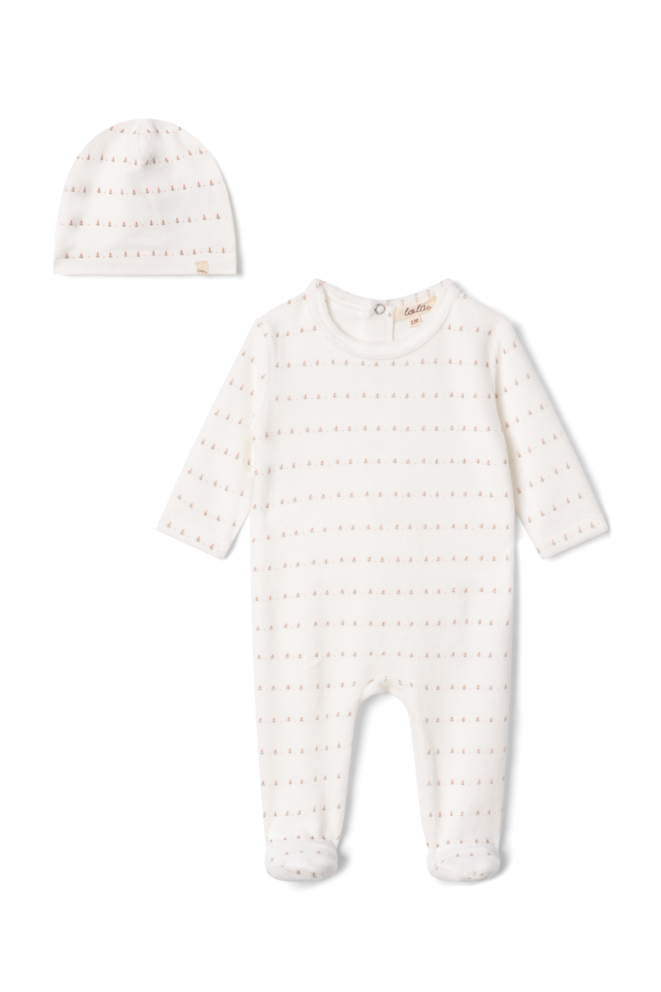 Velour Print Onesie in Powder Pink by Lola