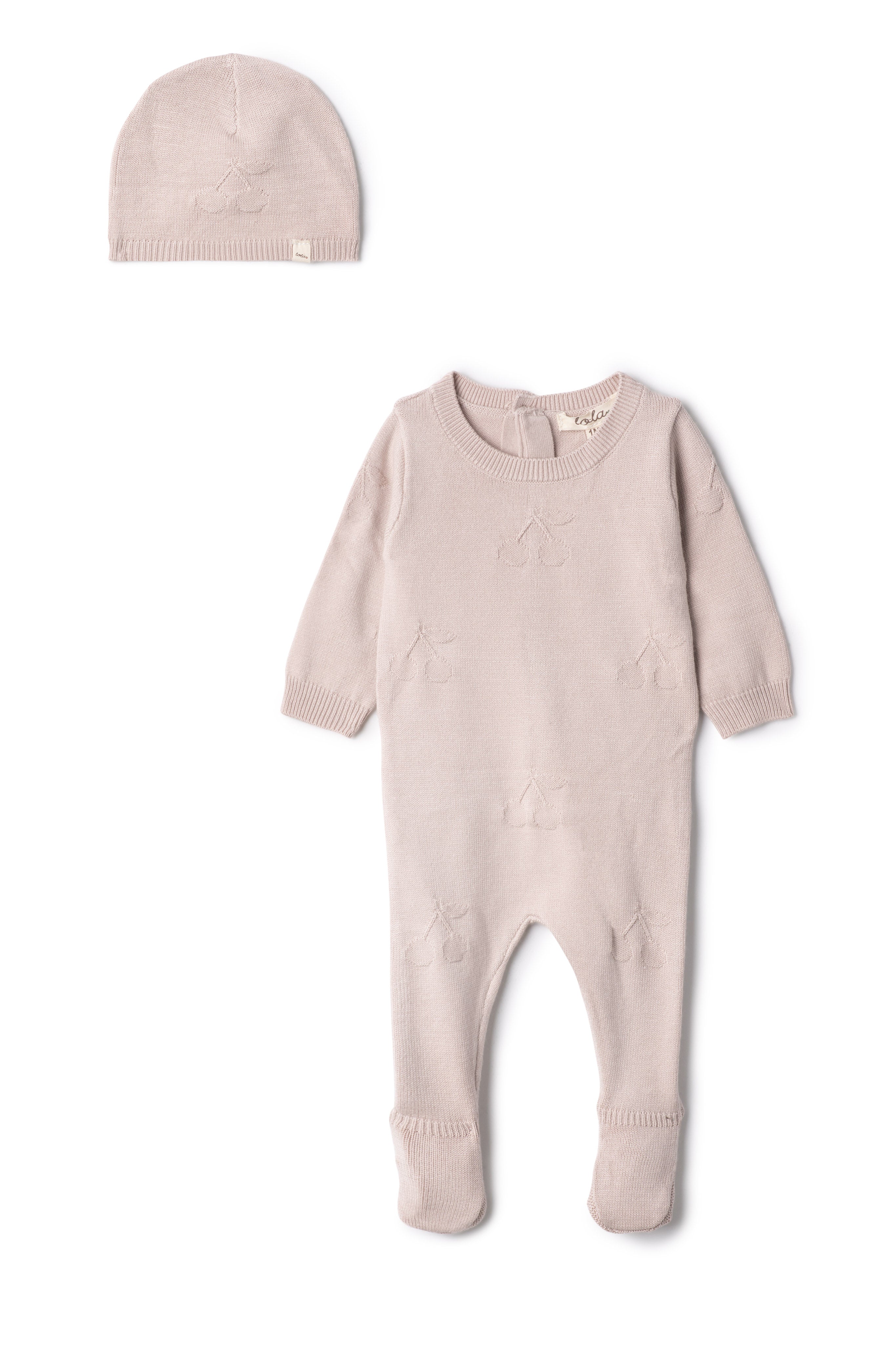 Cherry Knit Onesie in Mauve by Lola