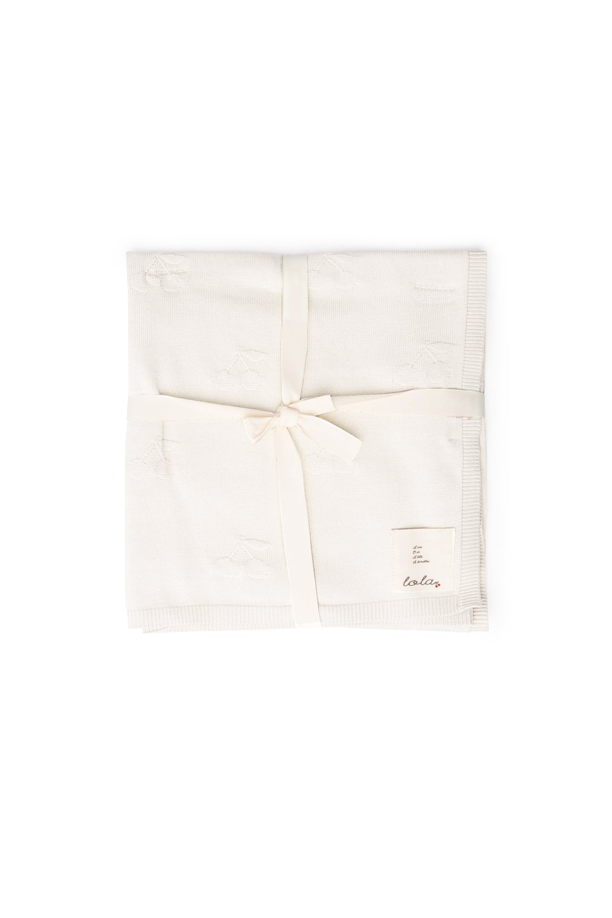 Cherry Print Blanket in Cream One Size by Lola