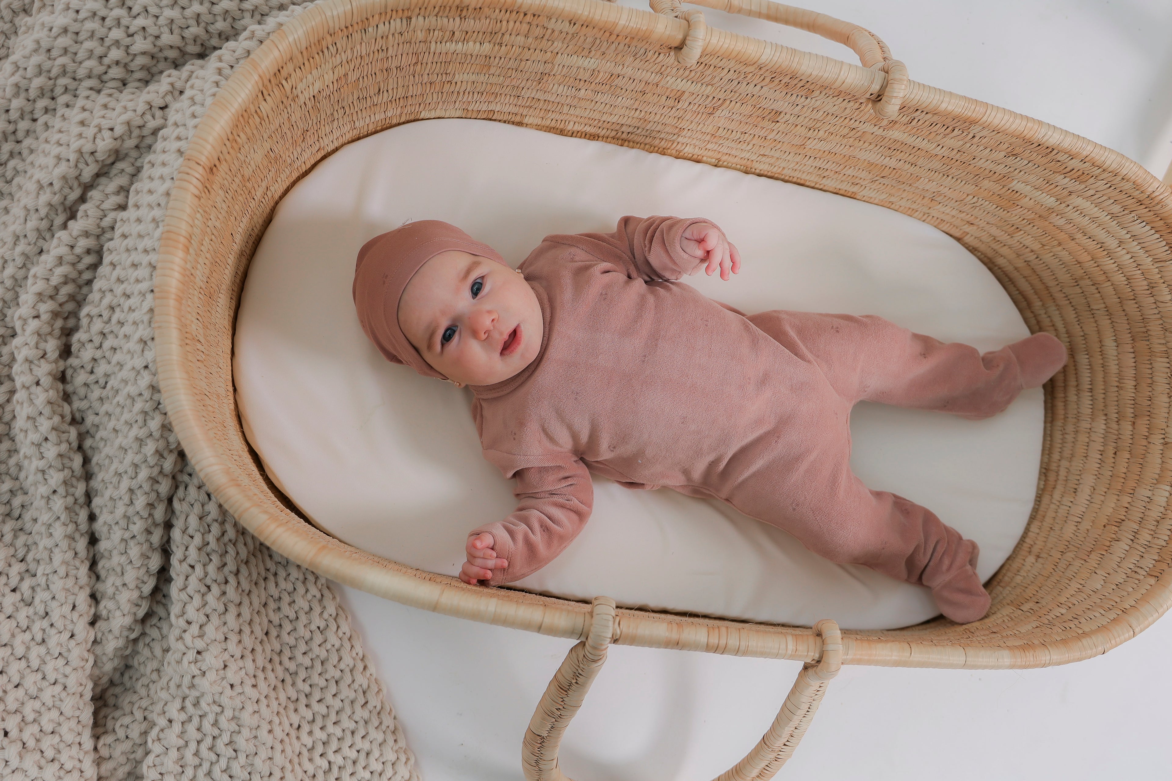 Cherry Print Velour Onesie in by Lola