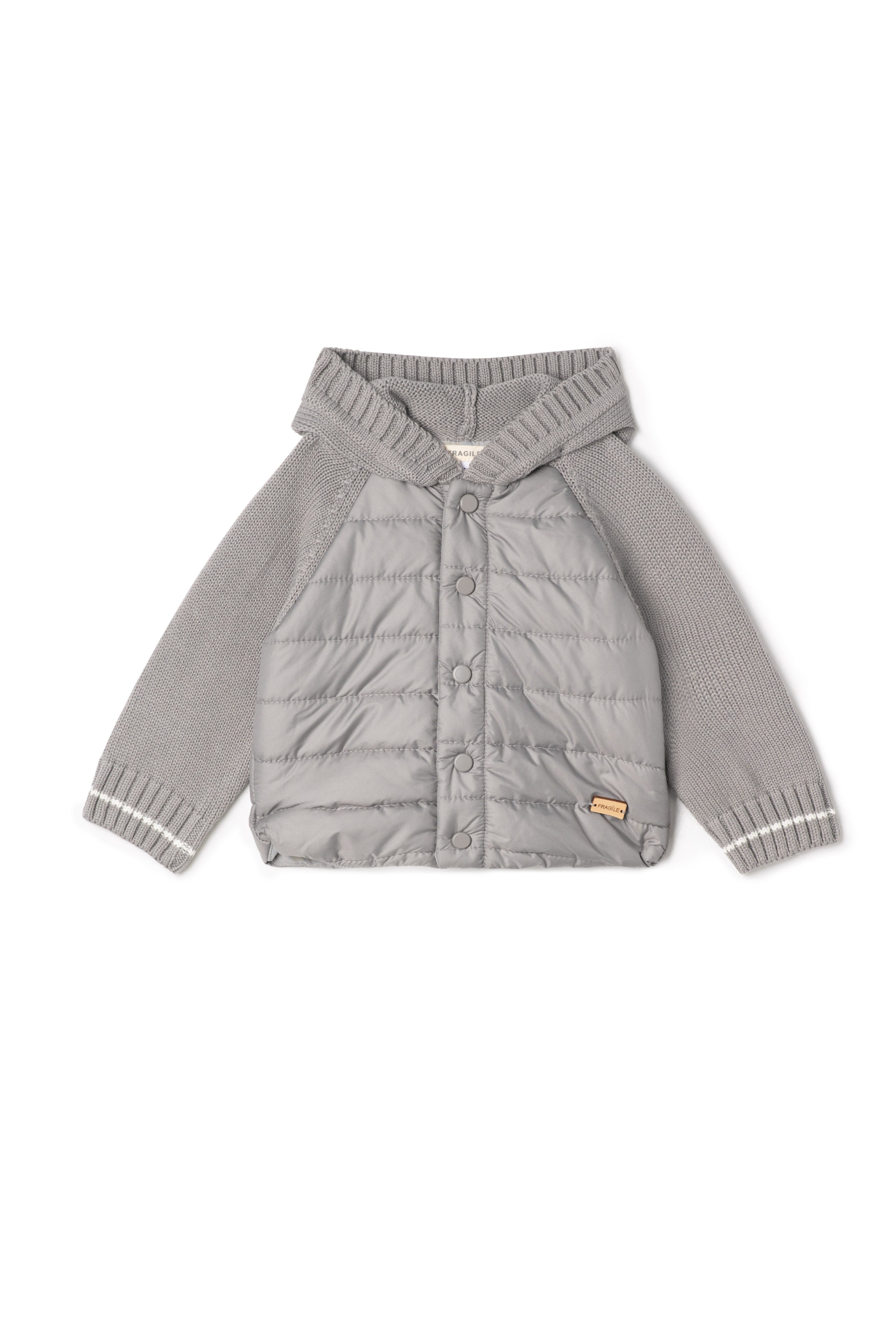 Quilted Hood Coat in Grey by Fragile