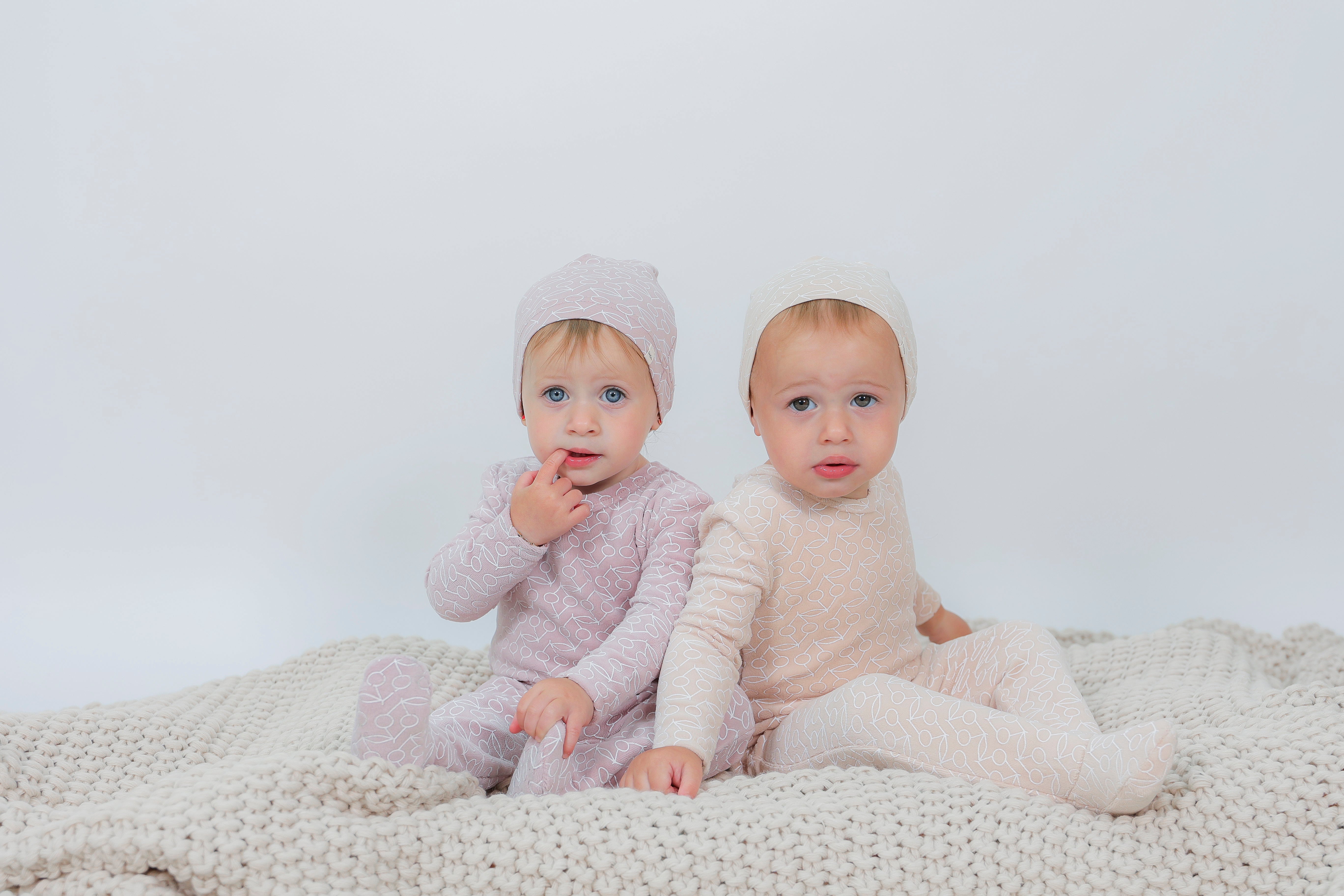 Cherry Print Velour Onesie in by Lola