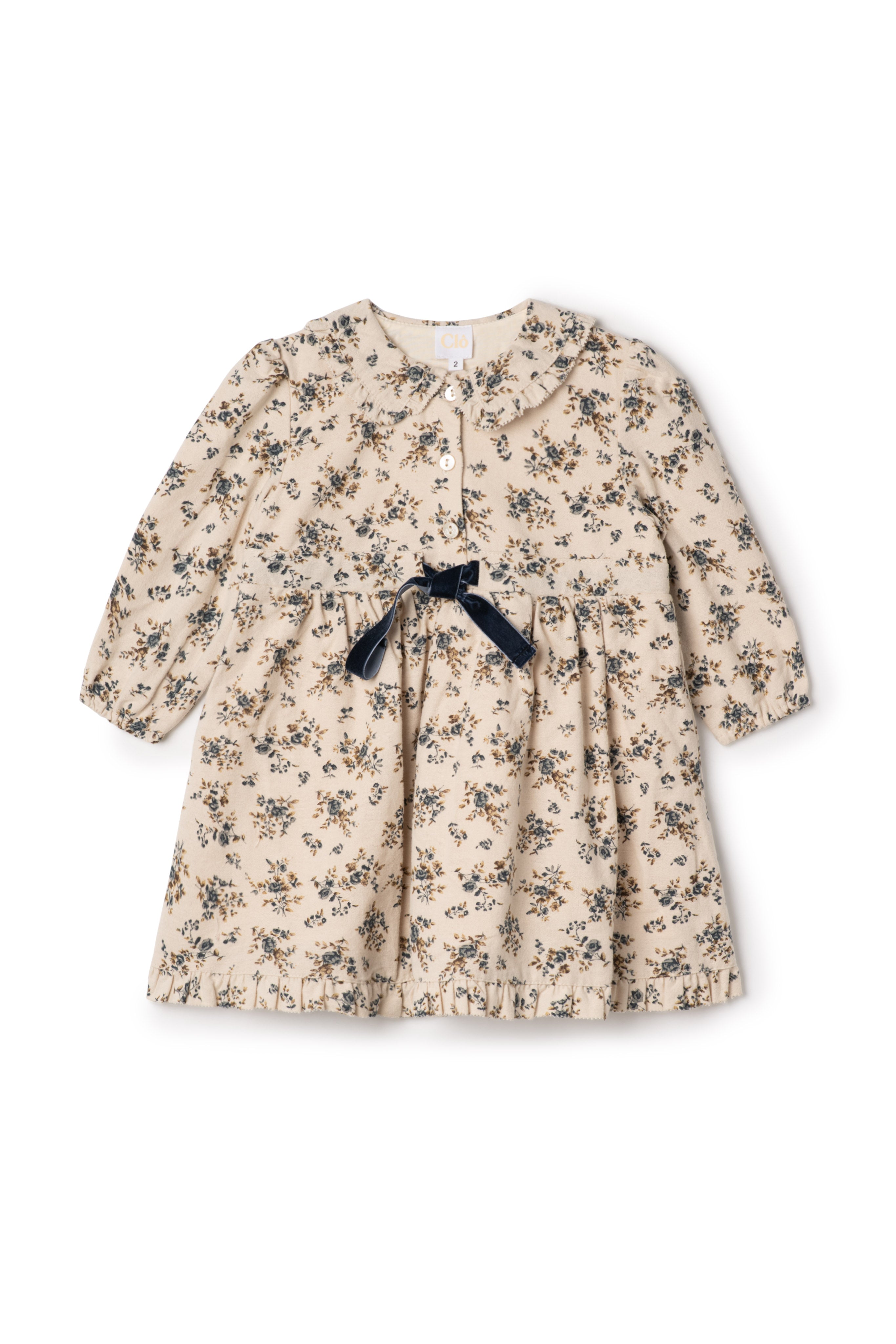 Flower Print Lace Dress in Cream by Clô