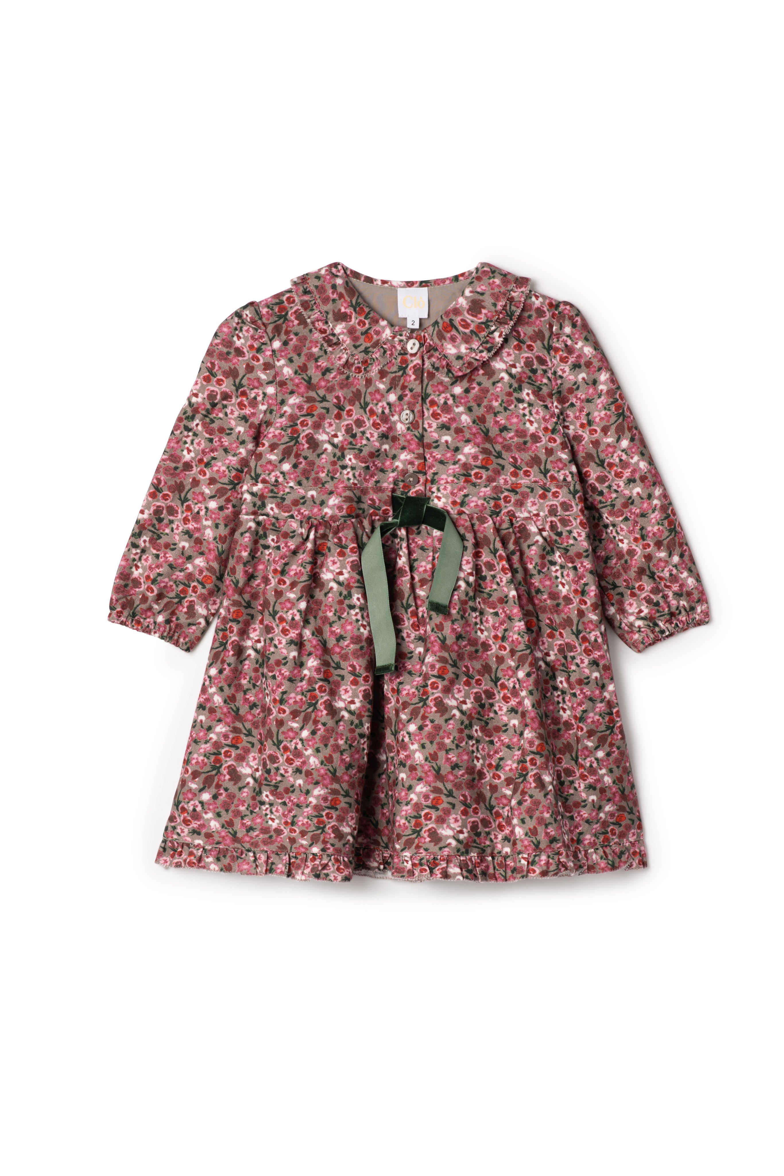 Flower Print Lace Dress in Grey by Clô