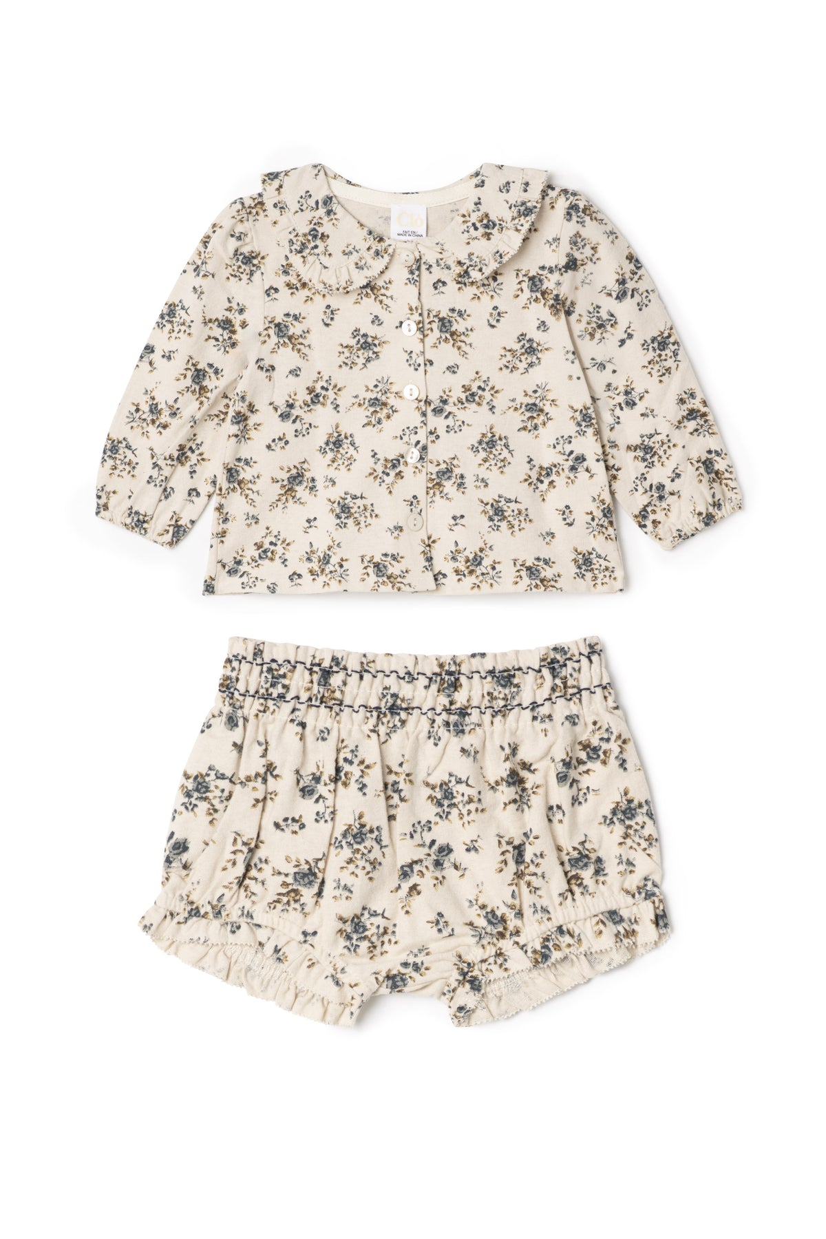Flower Print Lace Set in Cream by Clô