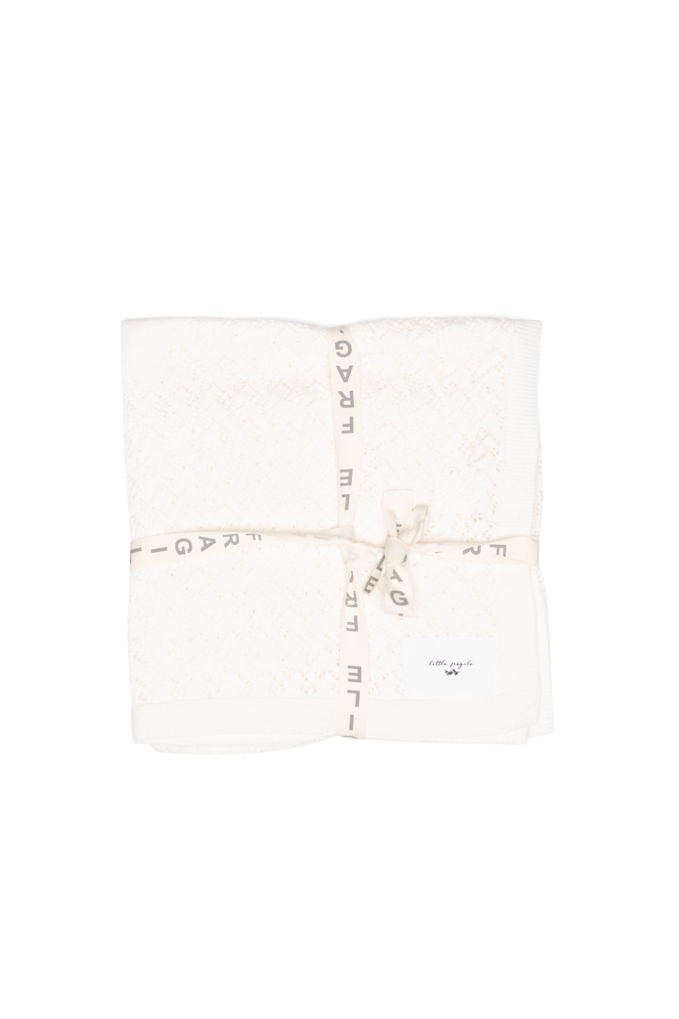 Lace Knit Blanket in White One Size by Fragile