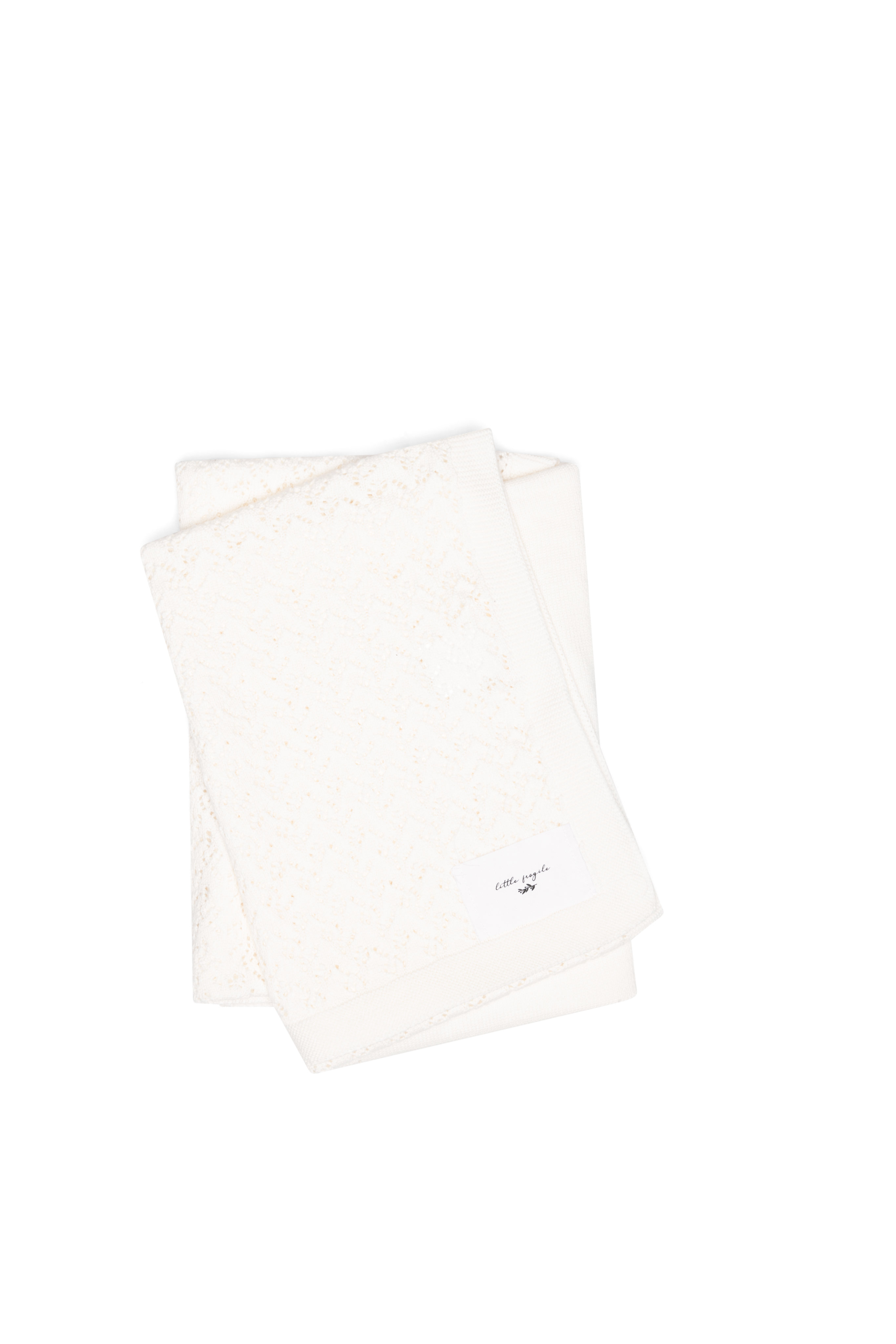 Lace Knit Blanket in White One Size by Fragile