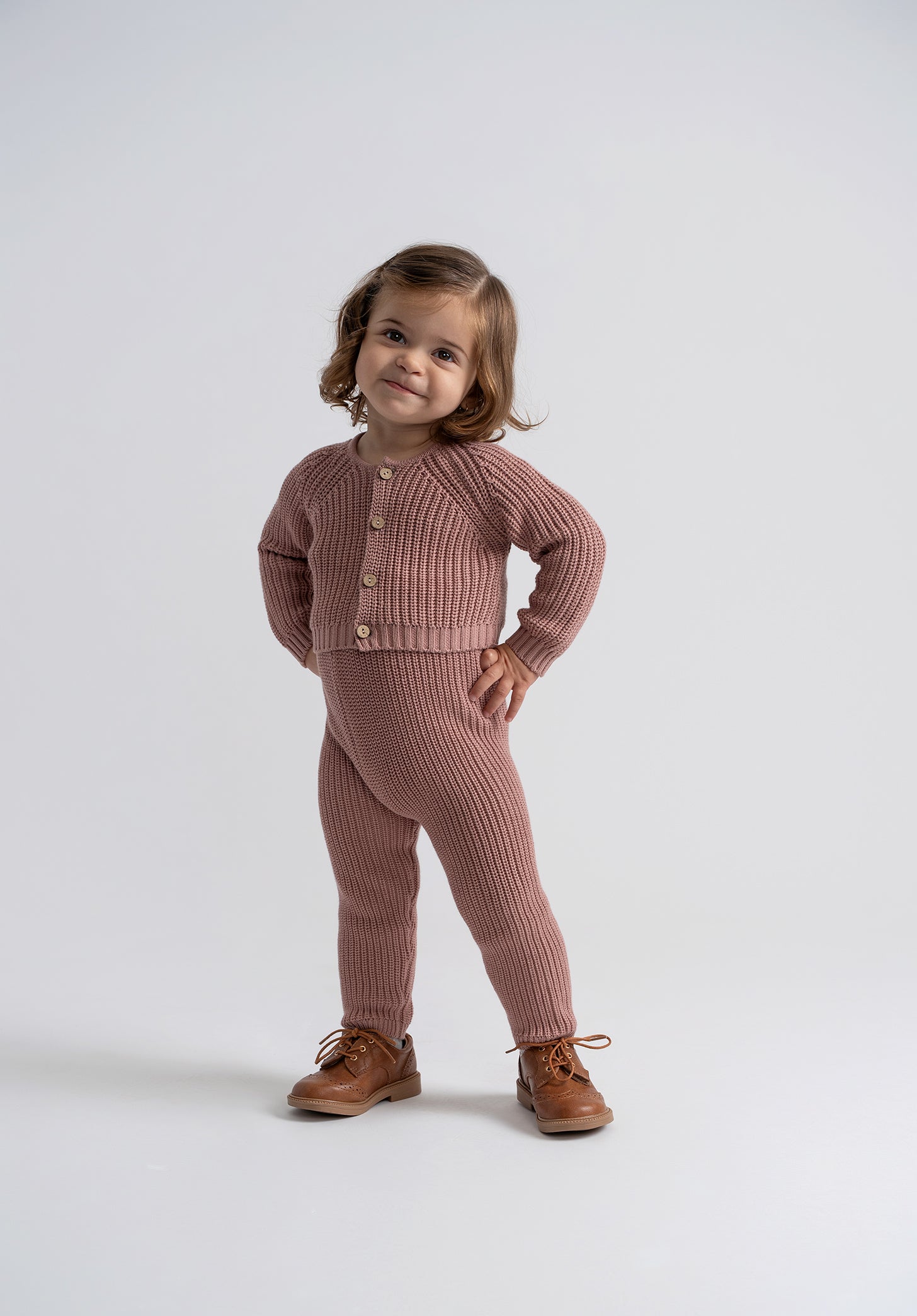 Overall Rib Knit Set in by Charlotte & George