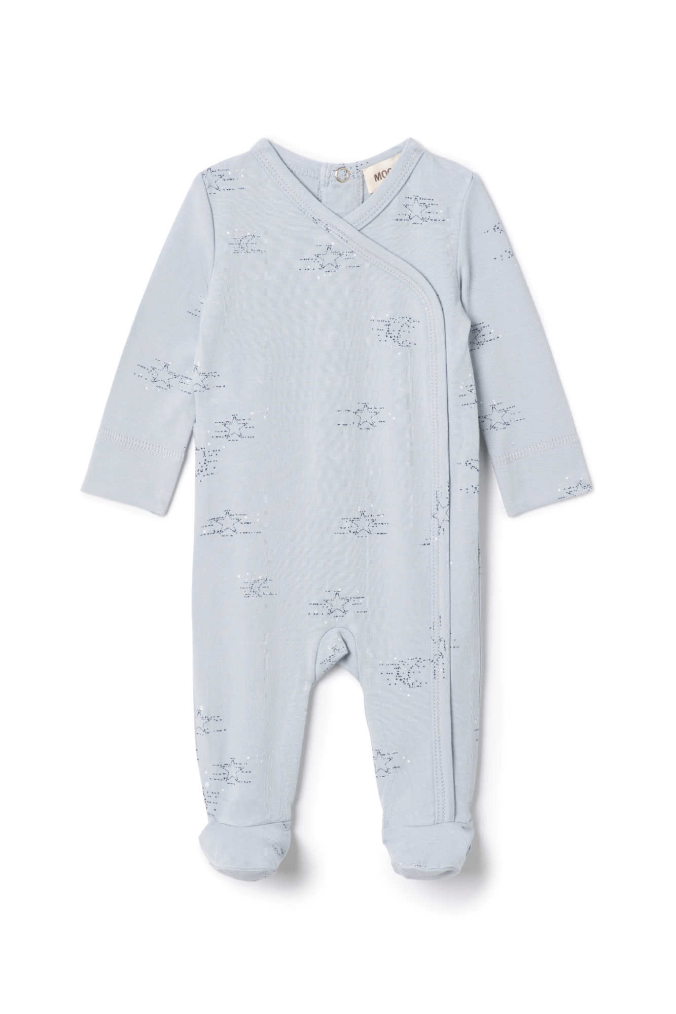 Stars Print Cotton Onesie in Blue by Mocha