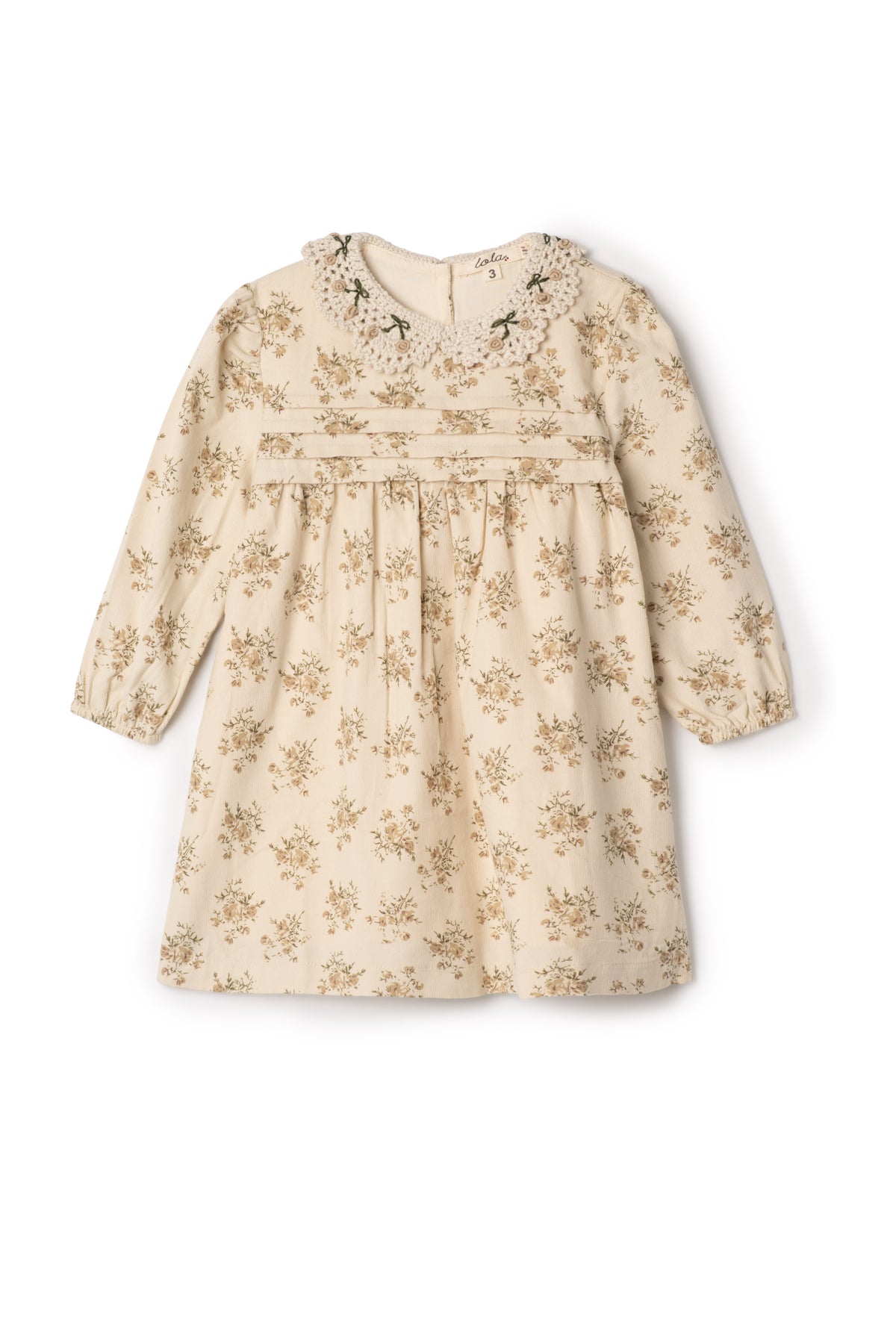 Crochet Collar Dress in Dark Almond by Lola