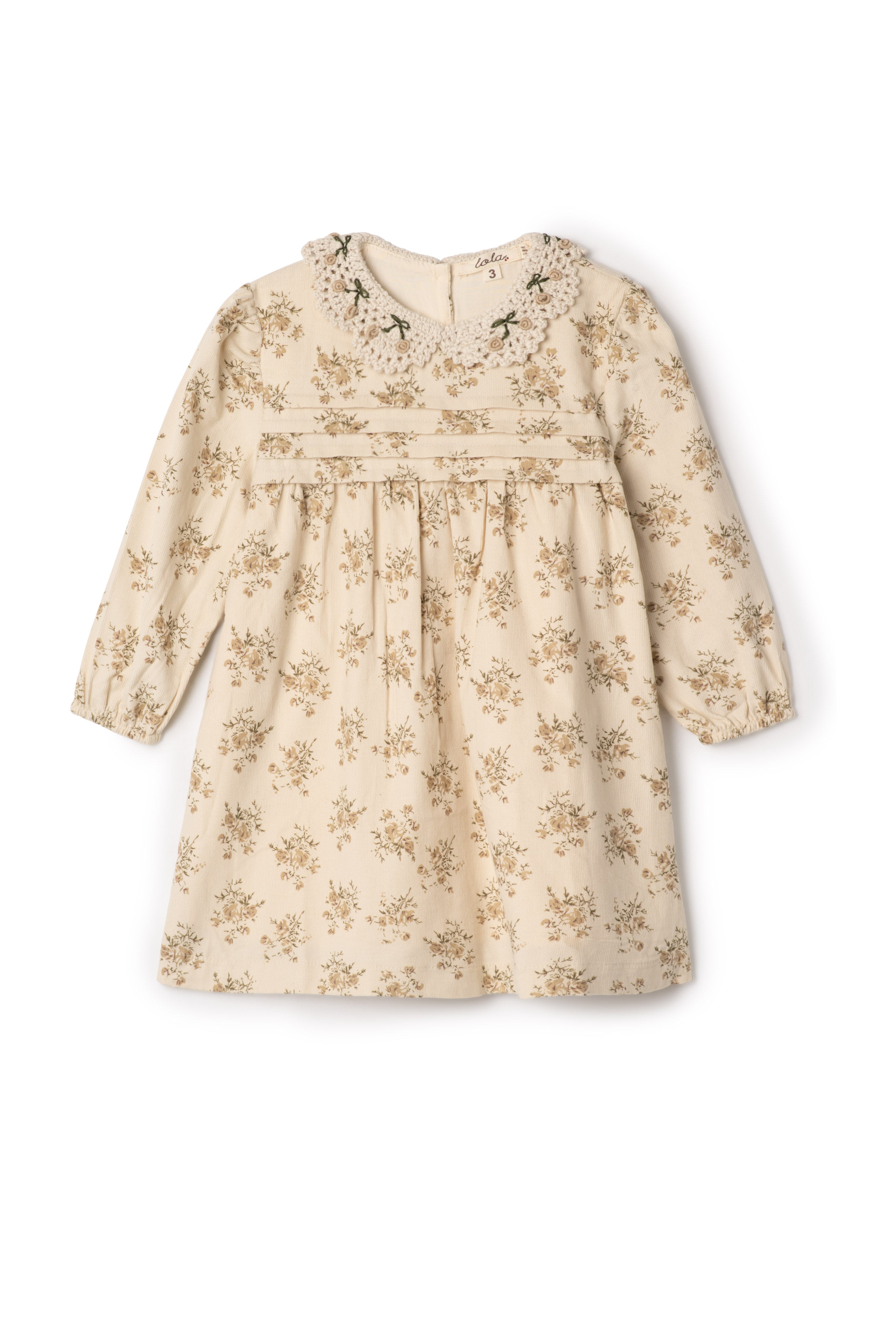 Crochet Collar Dress in Dark Almond by Lola