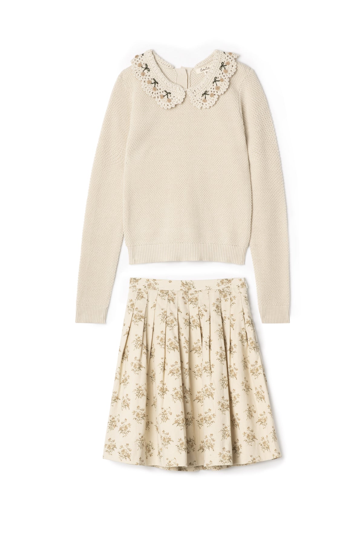 Crochet Collar Set in Dark Almond by Lola