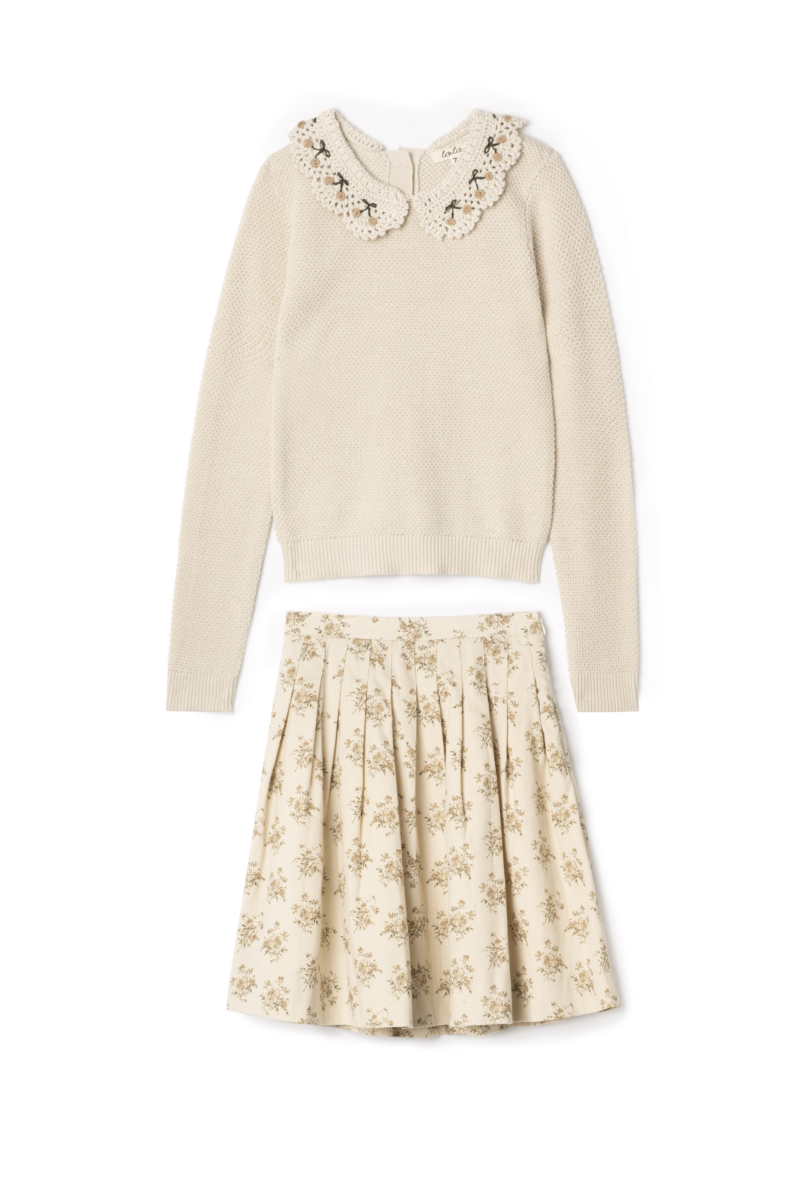 Crochet Collar Set in Dark Almond by Lola