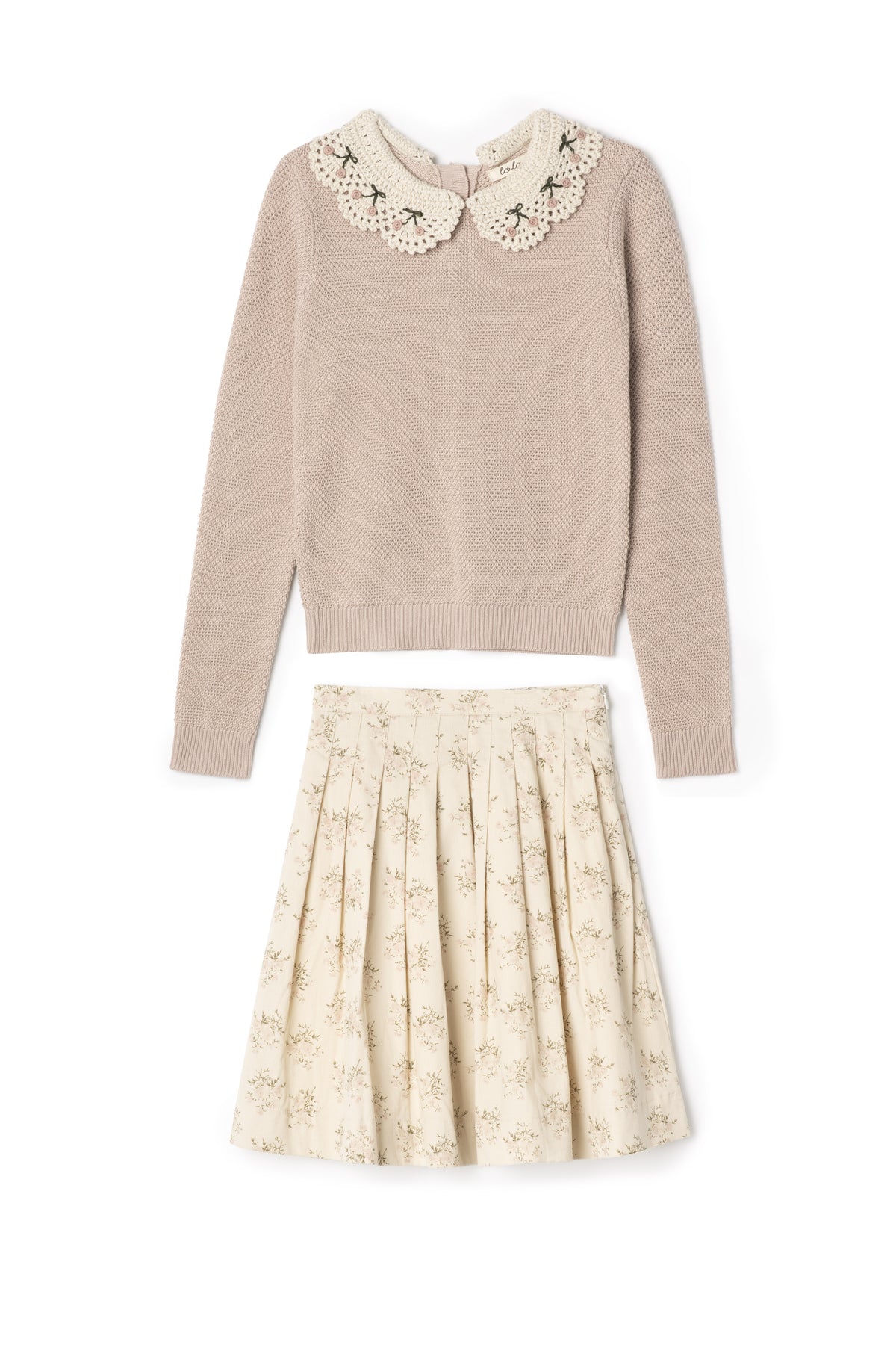 Crochet Collar Set in Rose Cloud by Lola