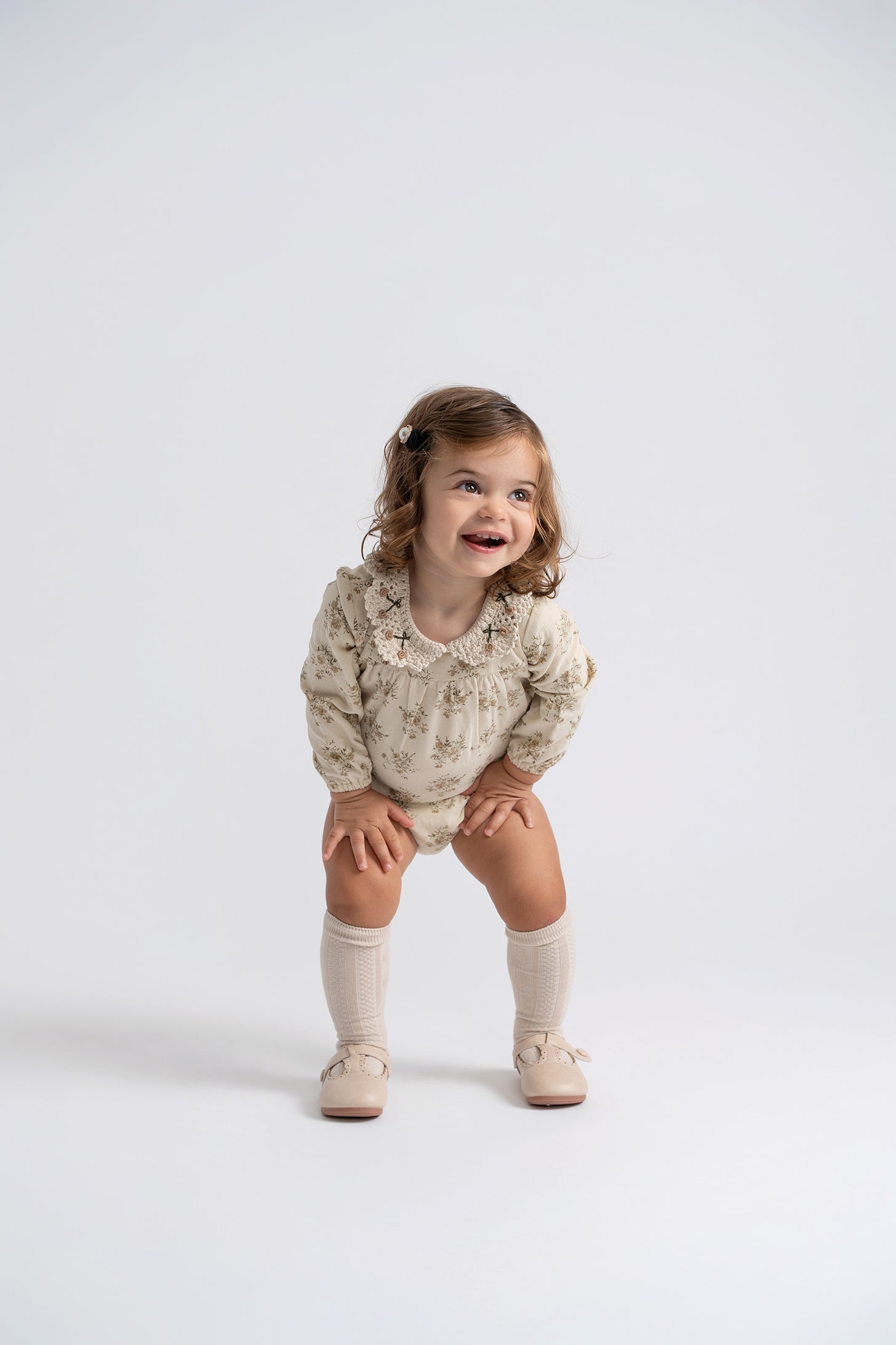 Flower Print Crochet Collar Bubble in by Lola