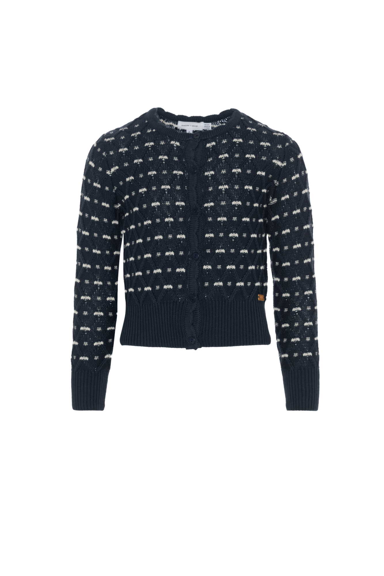 Stripe Floral Cardigan in Ink by Charlotte & George