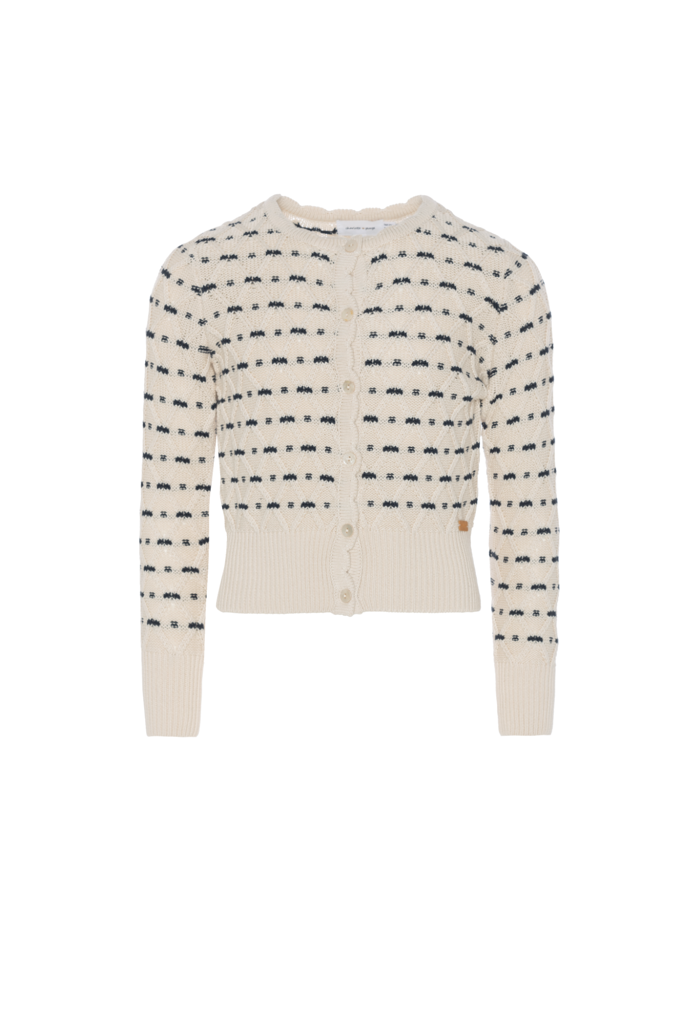 Stripe Floral Cardigan in Vanilla by Charlotte & George