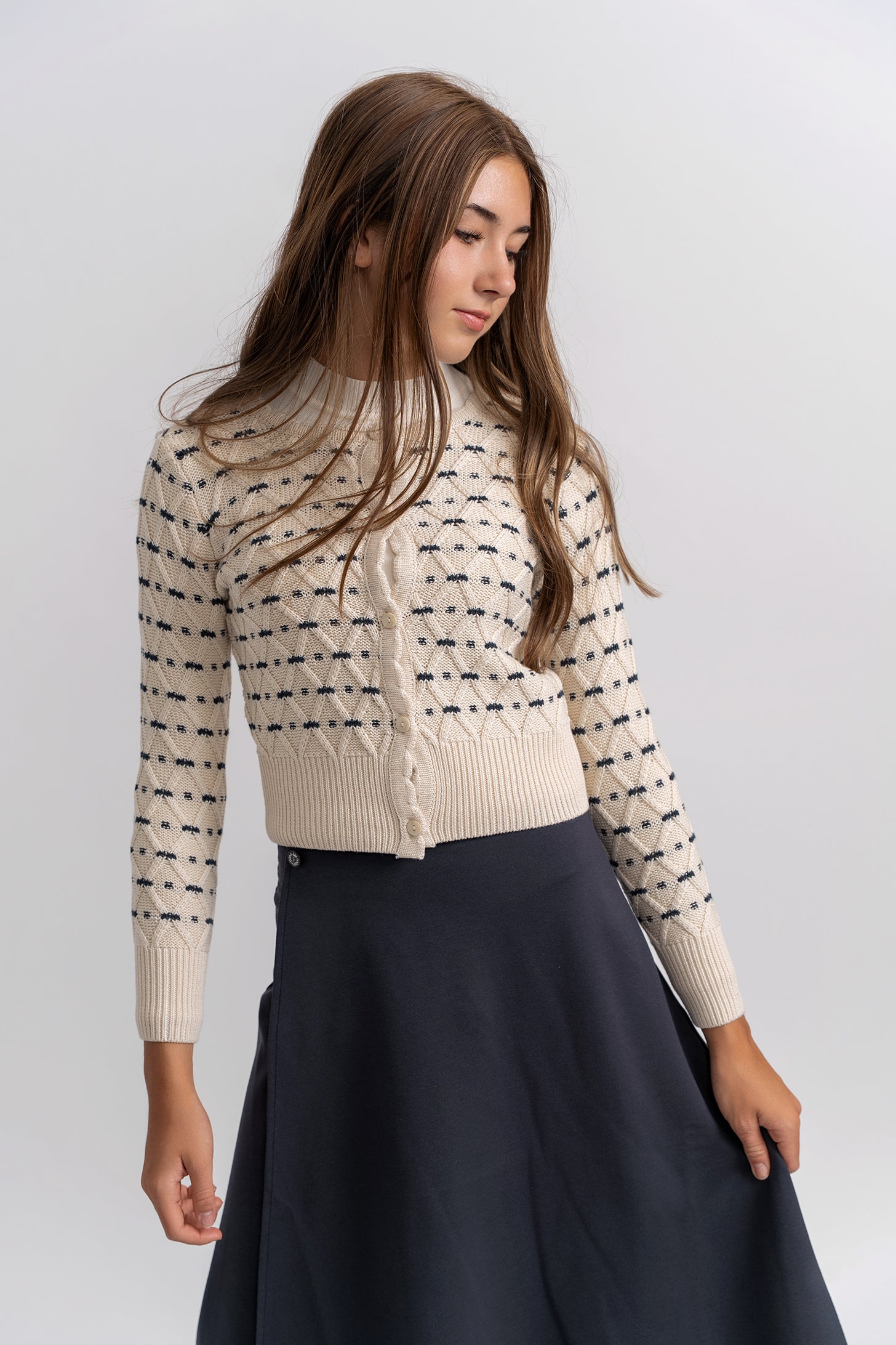 Stripe Floral Cardigan in by Charlotte & George