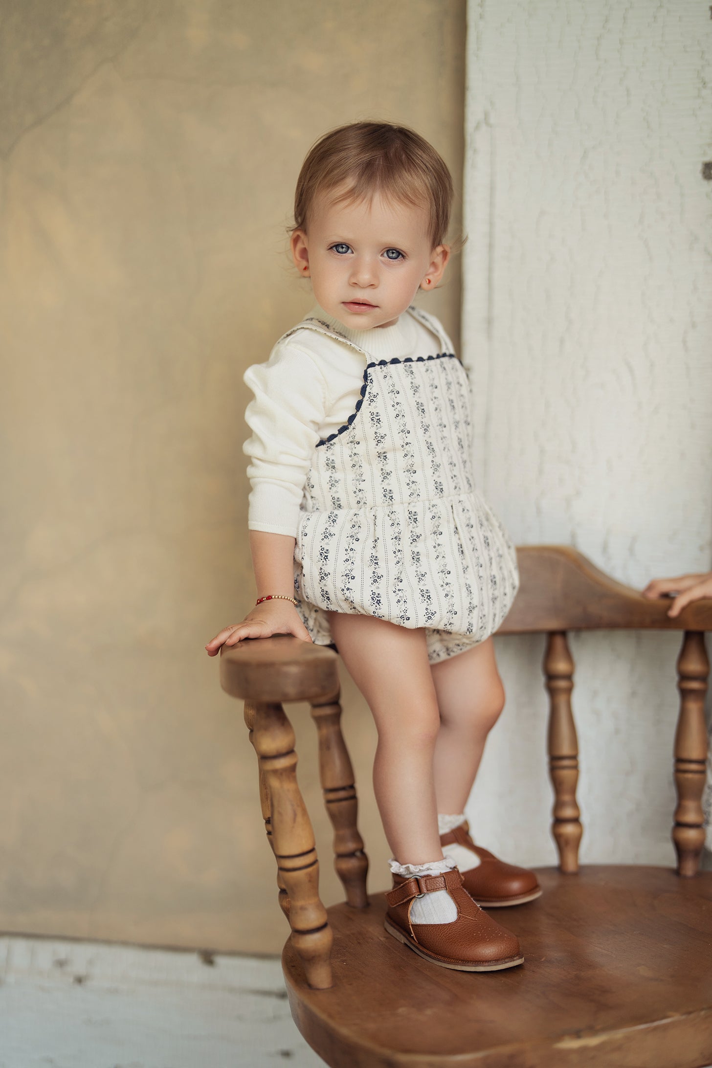 Stripe Quilted Floral Romper in by Charlotte & George