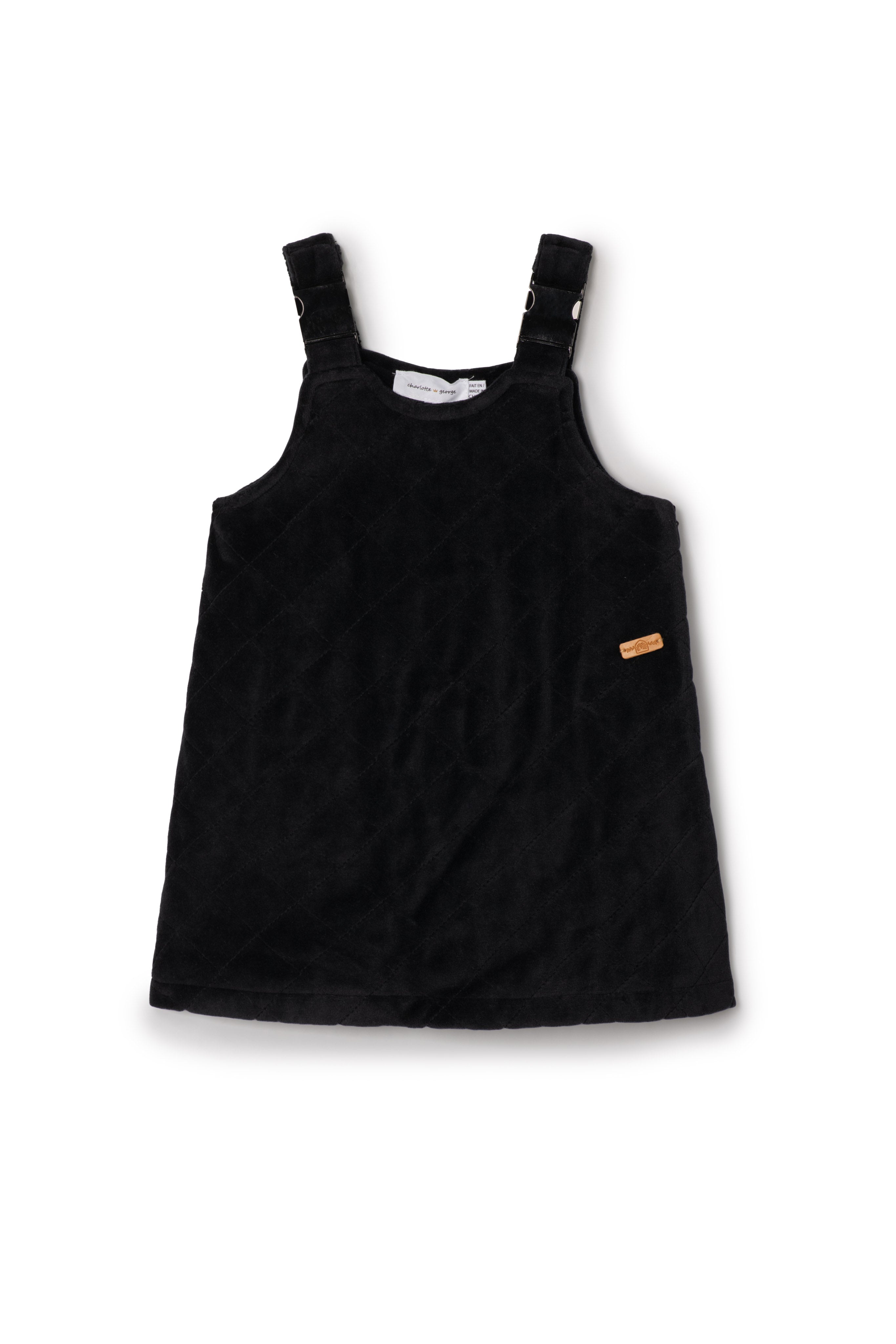 Quilted Velour Jumper in Black by Charlotte & George