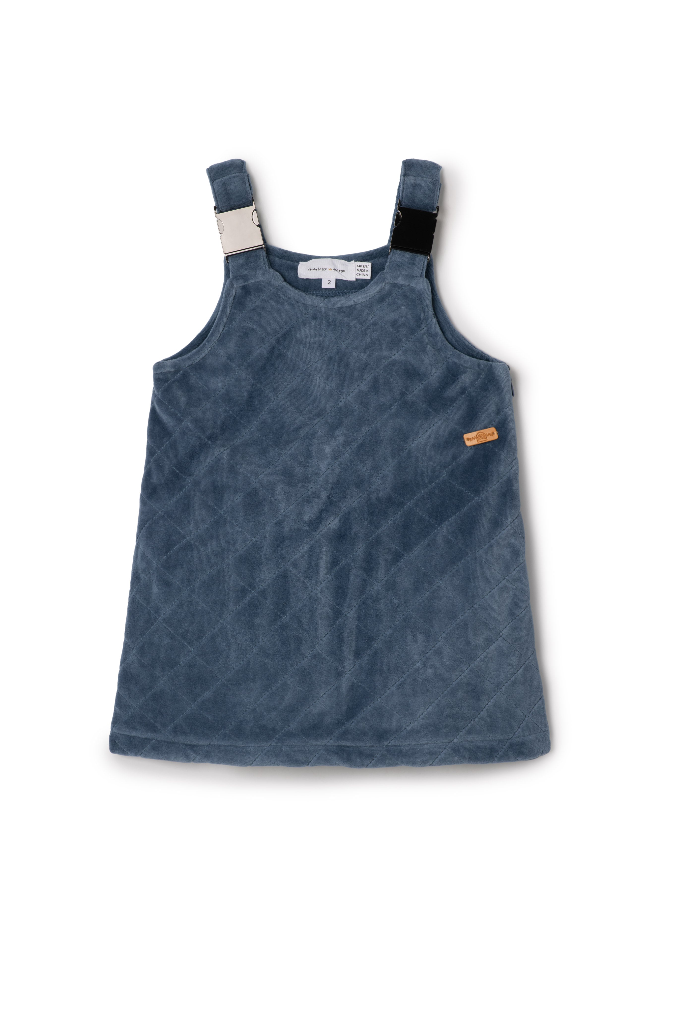 Quilted Velour Jumper in Denim by Charlotte & George