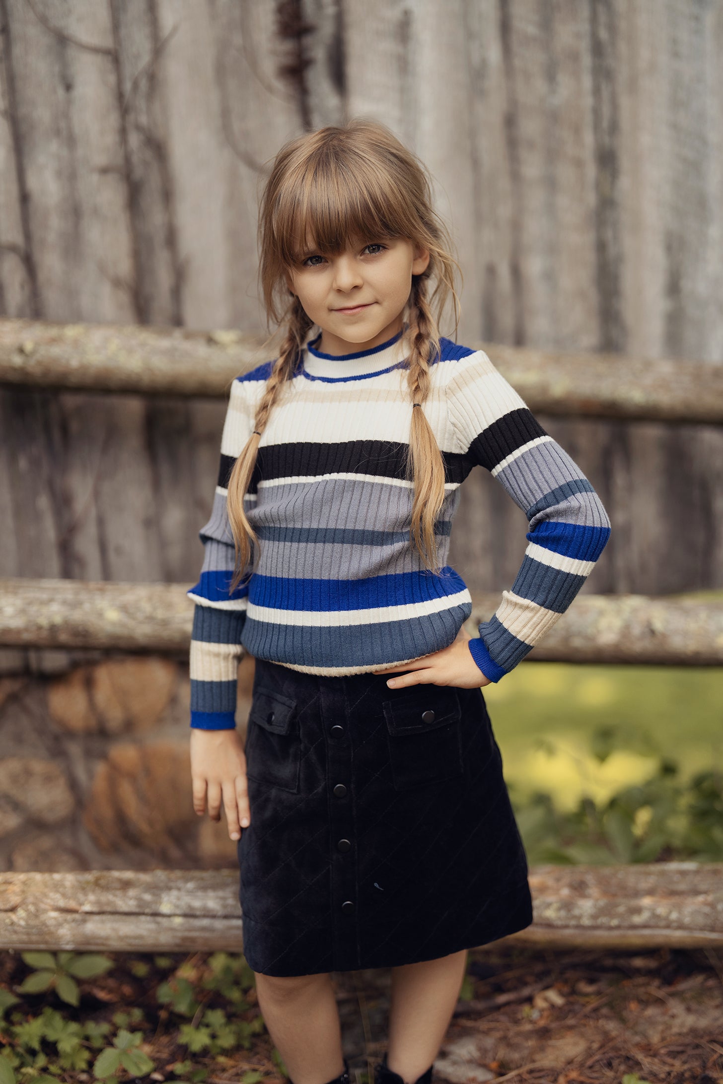 Quilted Velour Skirt in by Charlotte & George