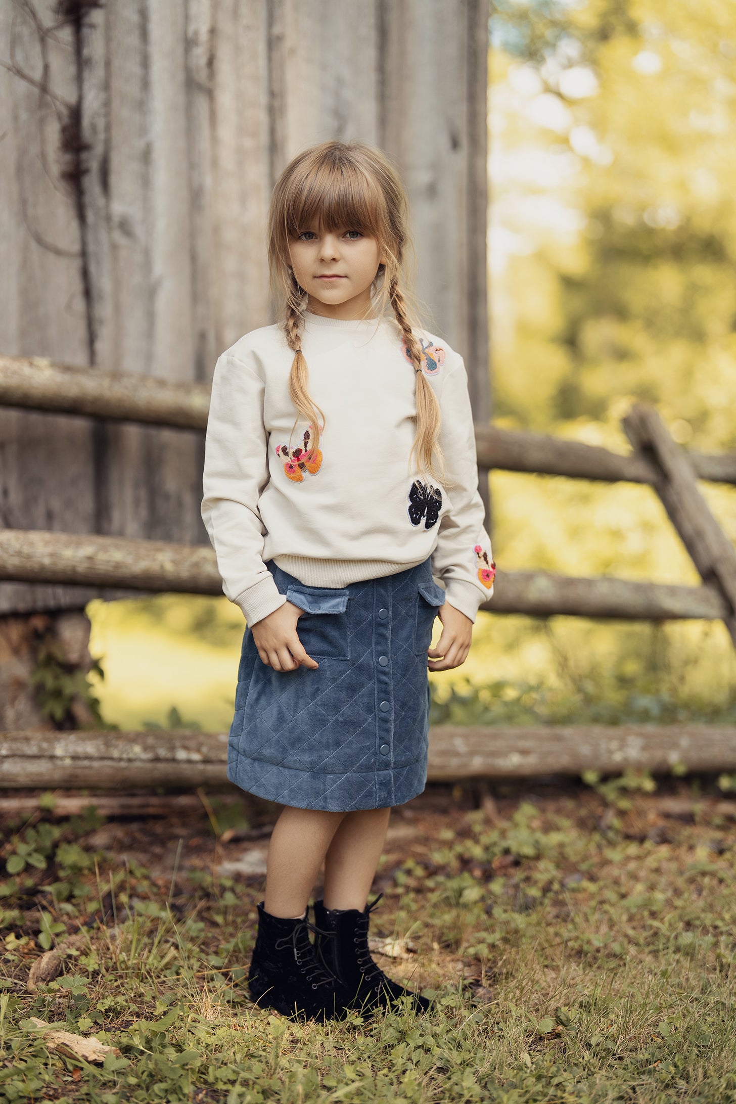 Quilted Velour Skirt in by Charlotte & George