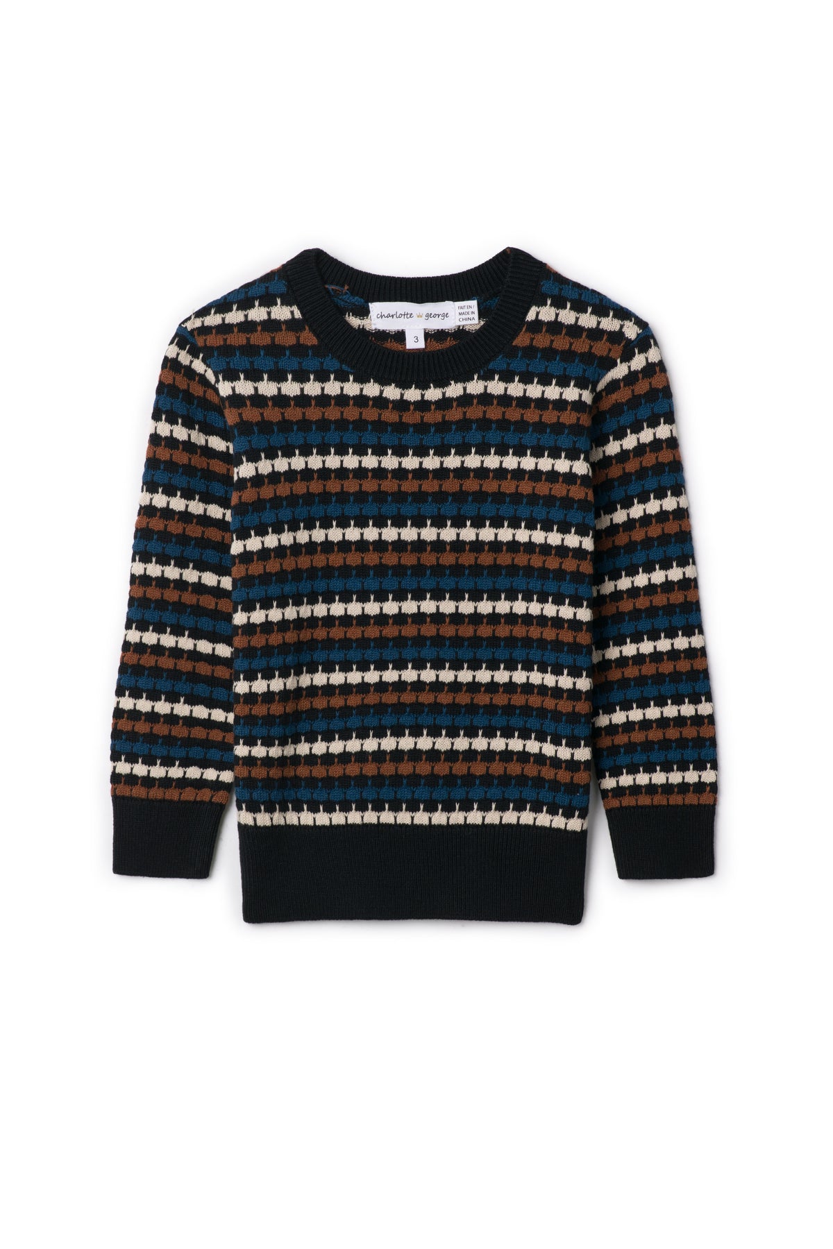 Knit Sweater in Black Multi by Charlotte & George
