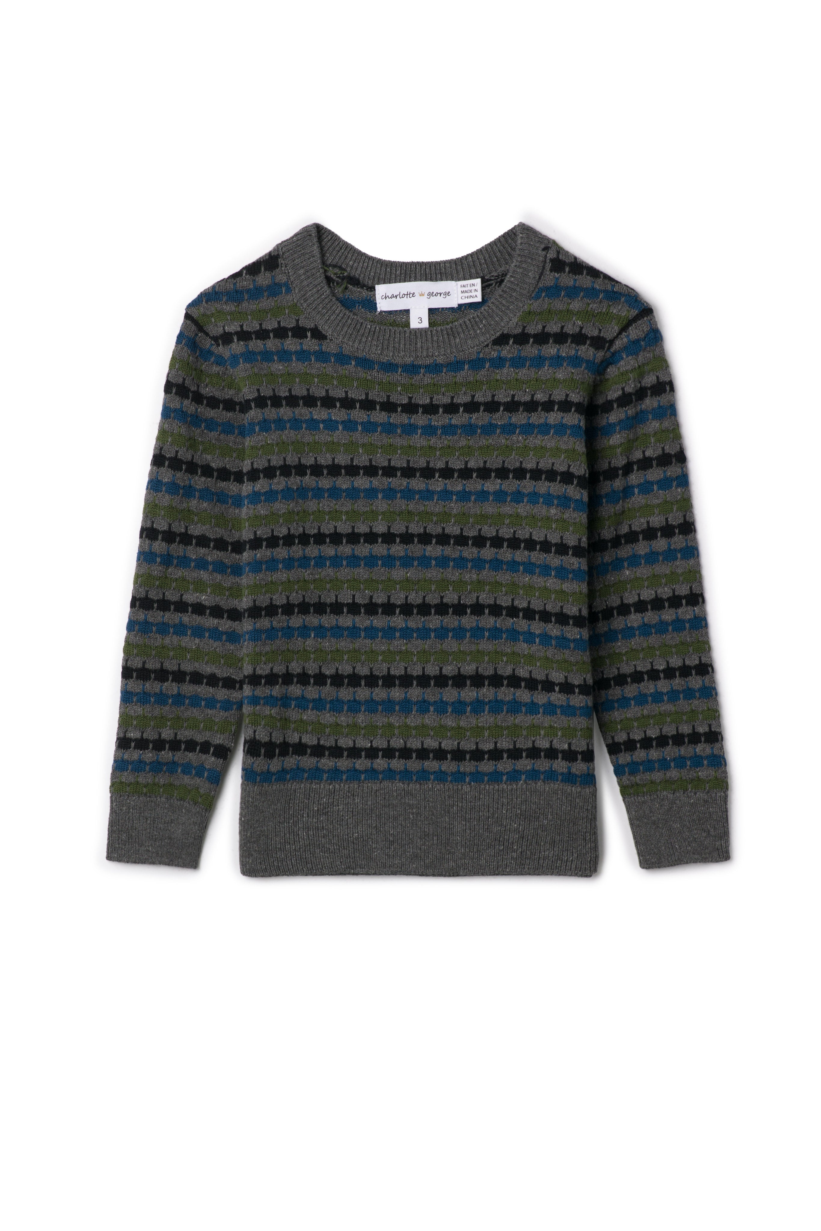 Knit Sweater in Medium Grey Multi by Charlotte & George