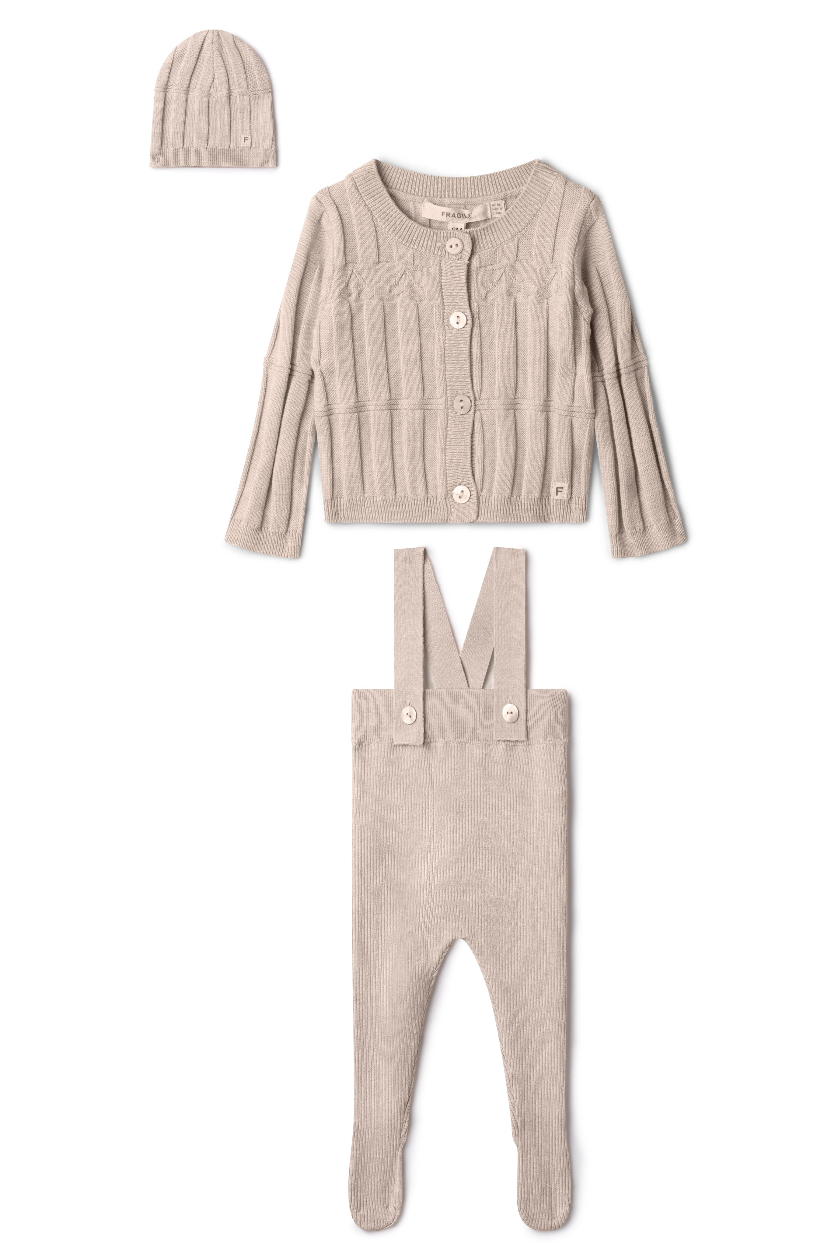 High Waist Overall Knit Set in Sandstorm by Fragile