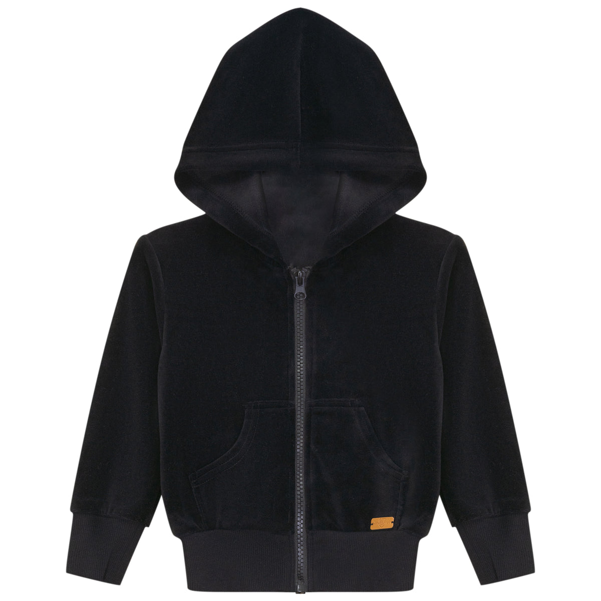 Cotton Velour Cardigan in Black by Charlotte & George