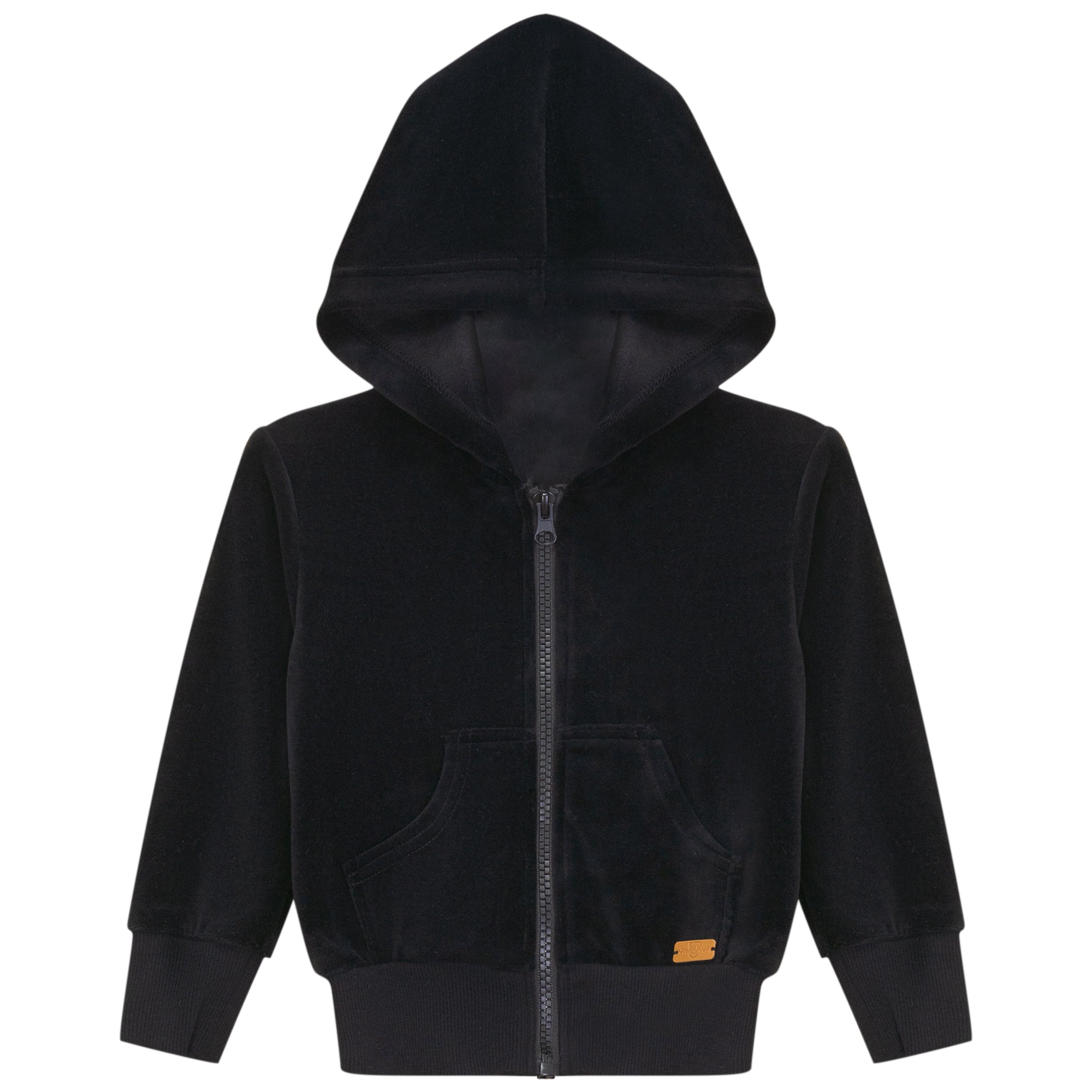 Cotton Velour Cardigan in Black by Charlotte & George