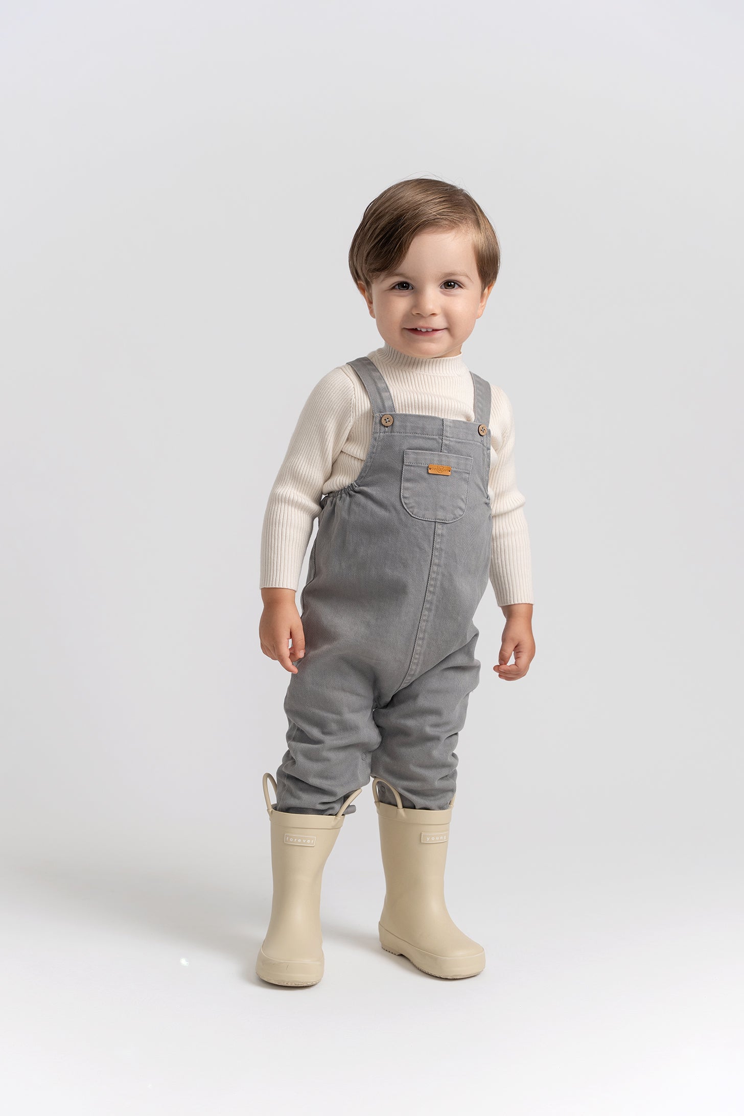 Denim Overall in Grey by Charlotte & George