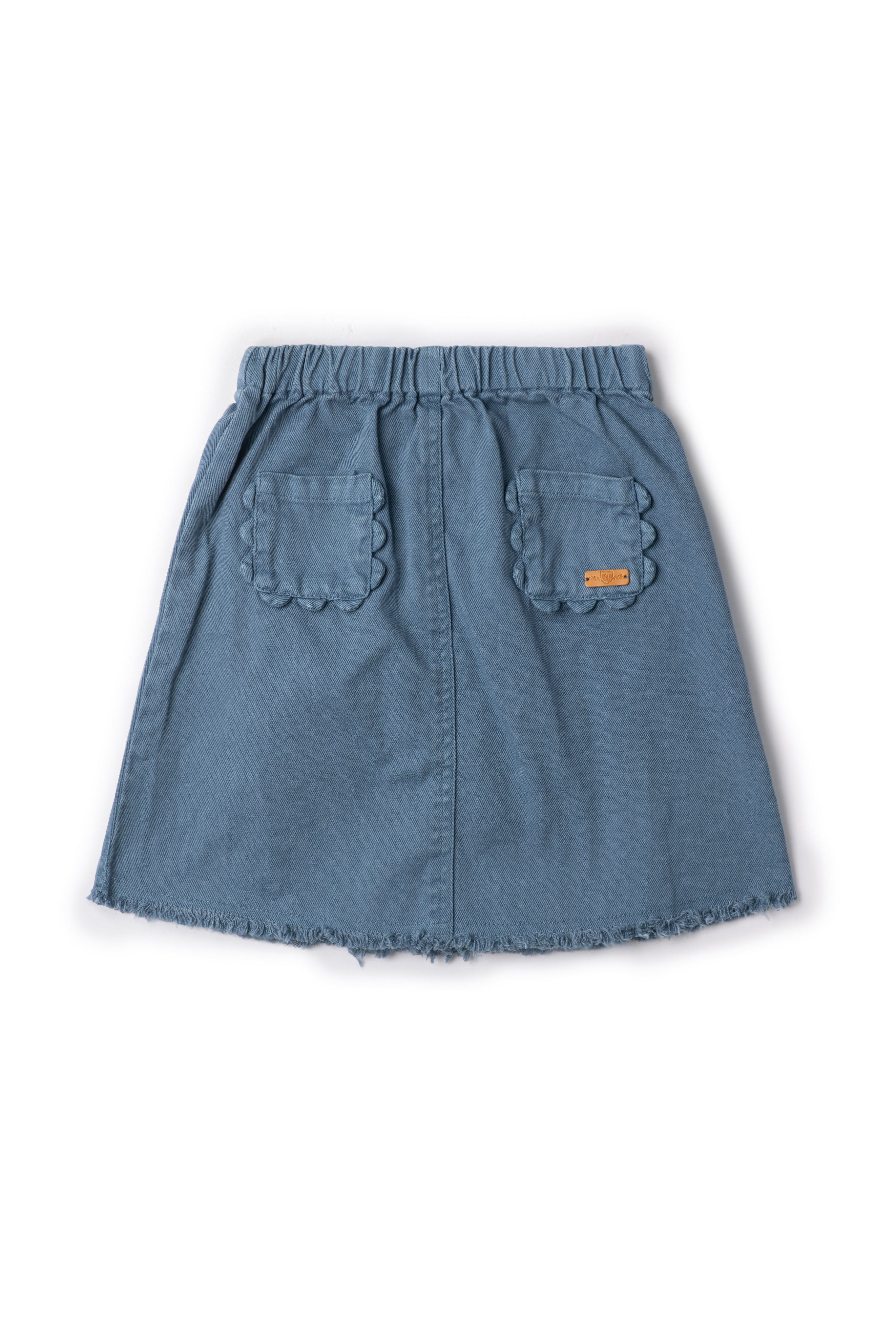 Denim Scallop Skirt in Denim by Charlotte & George