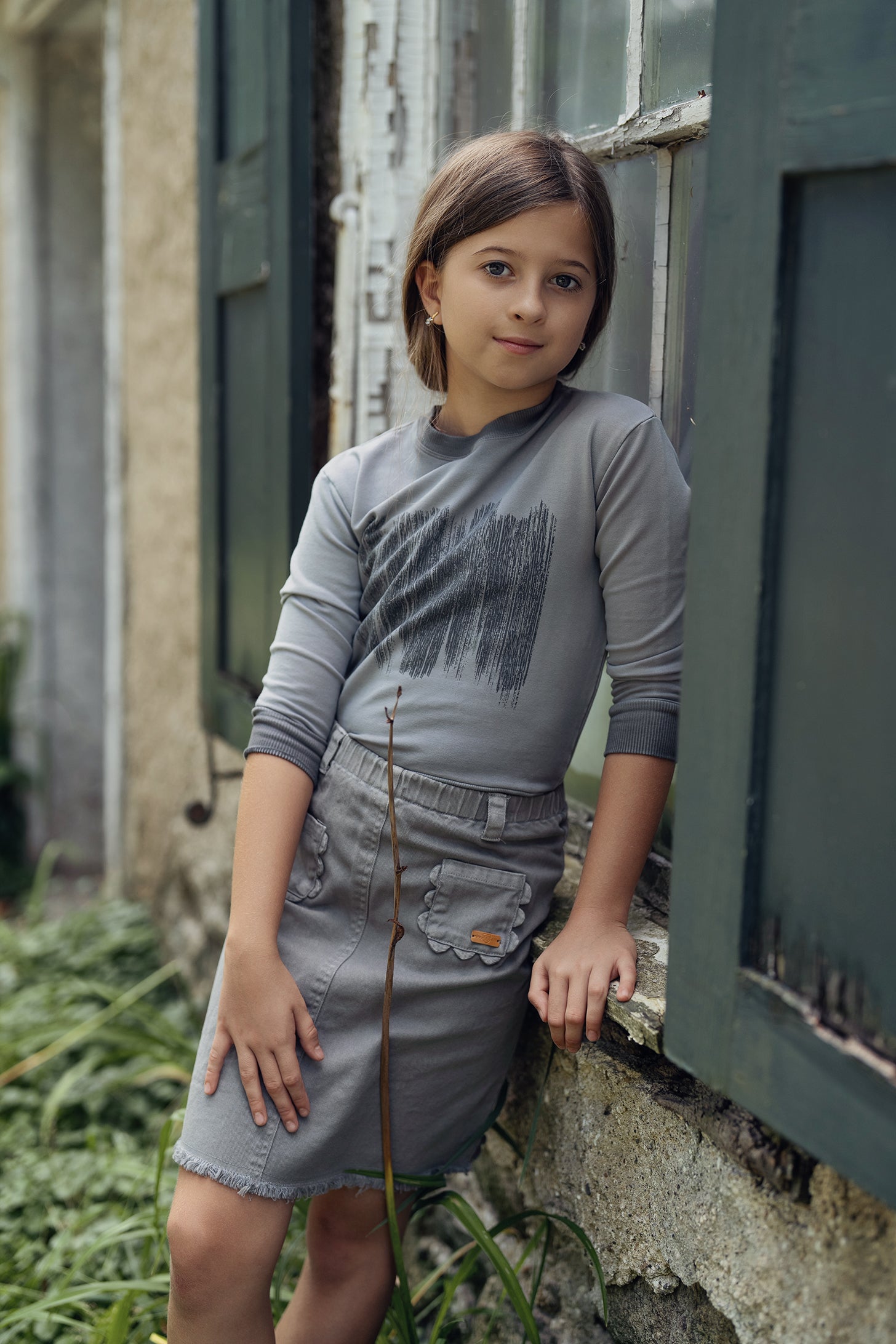 Denim Scallop Skirt in by Charlotte & George