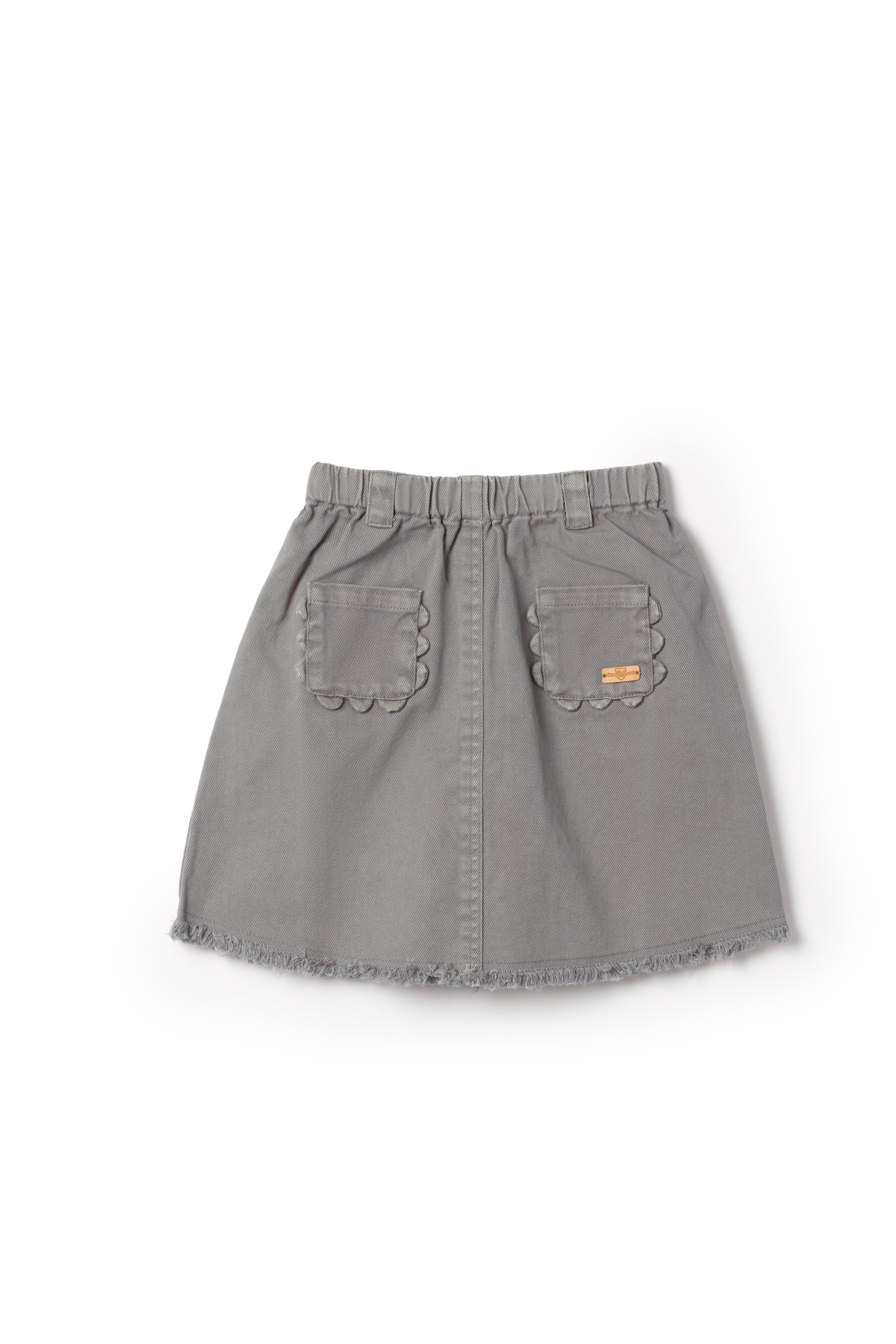 Denim Scallop Skirt in Grey by Charlotte & George