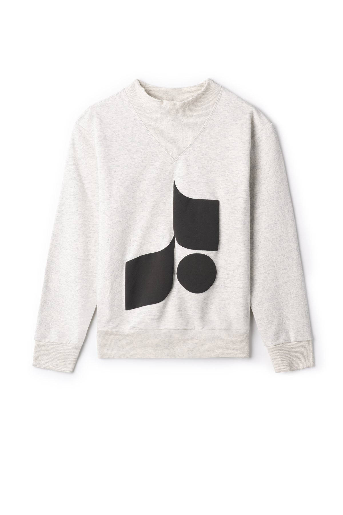 Fennel Neck Sweatshirt in Pale Grey Mix by Charlotte & George