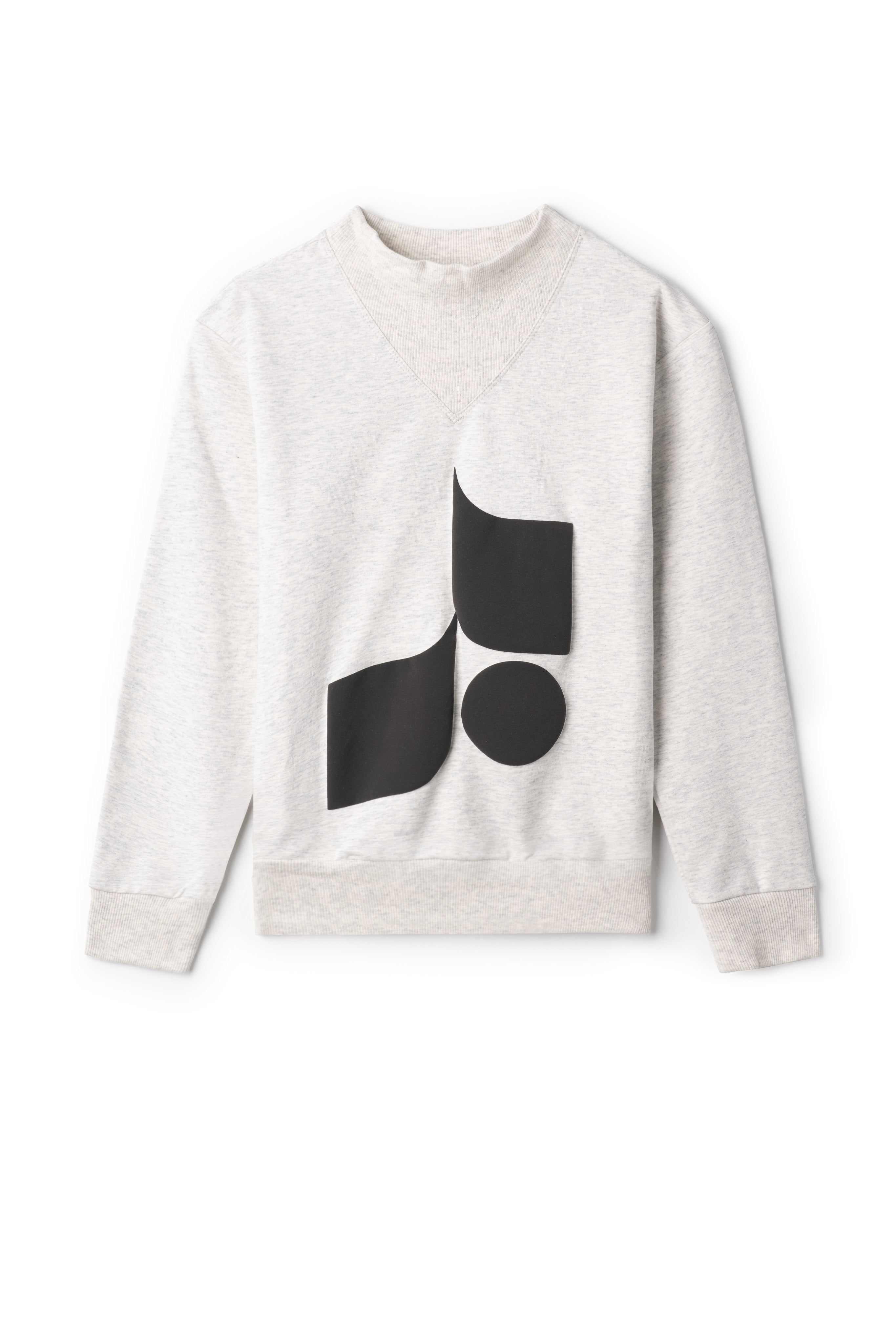 Fennel Neck Sweatshirt in Pale Grey Mix by Charlotte & George