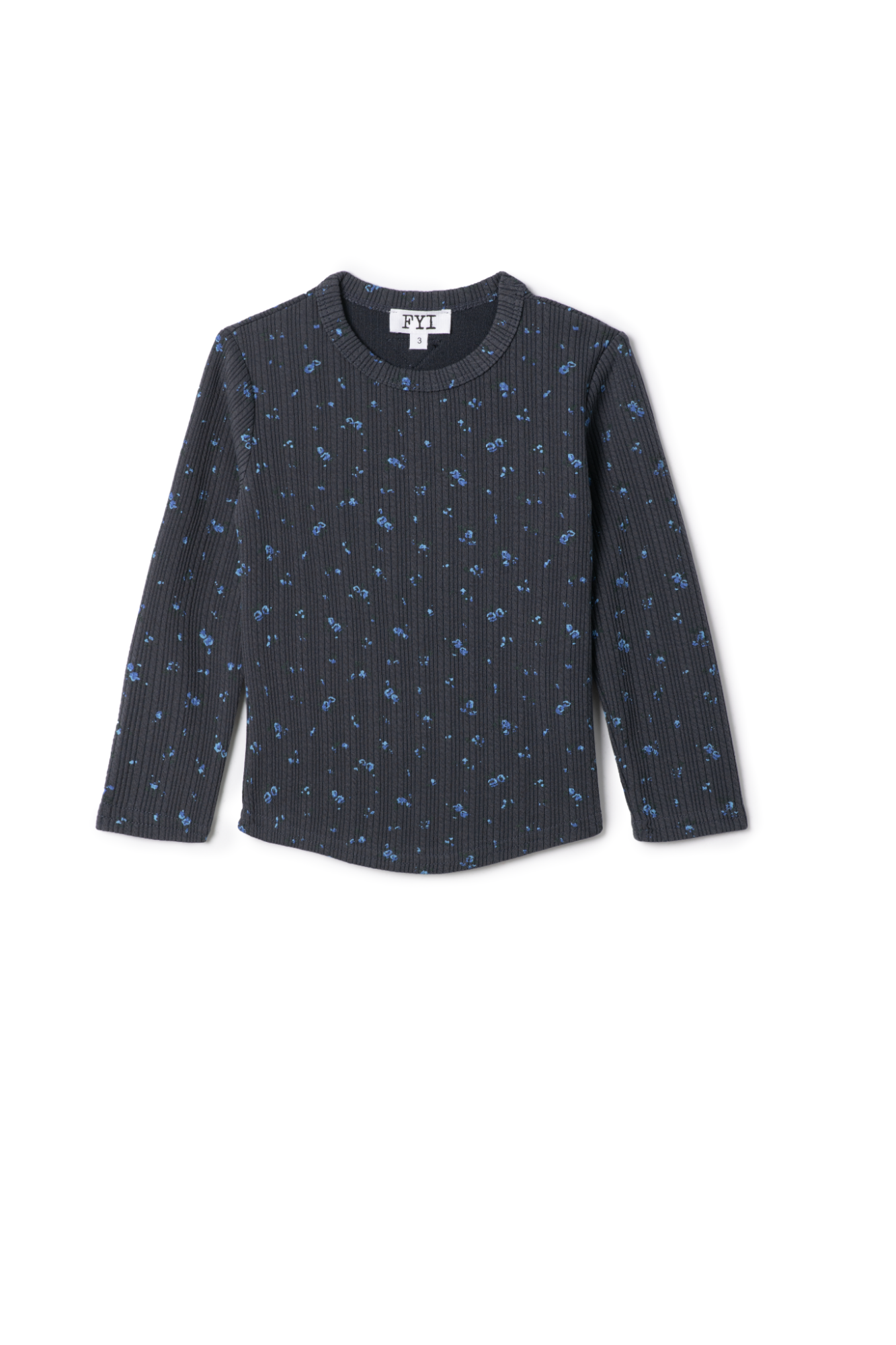 Floral Ribbed Top in Navy by FYI