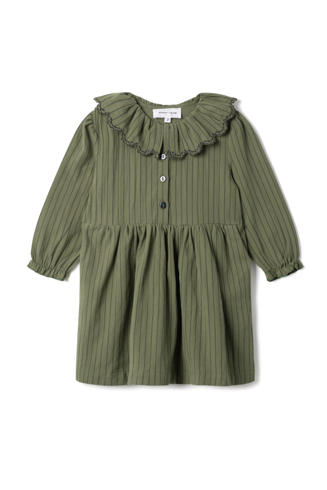 Woven Stripped Dress in Sage by Charlotte & George