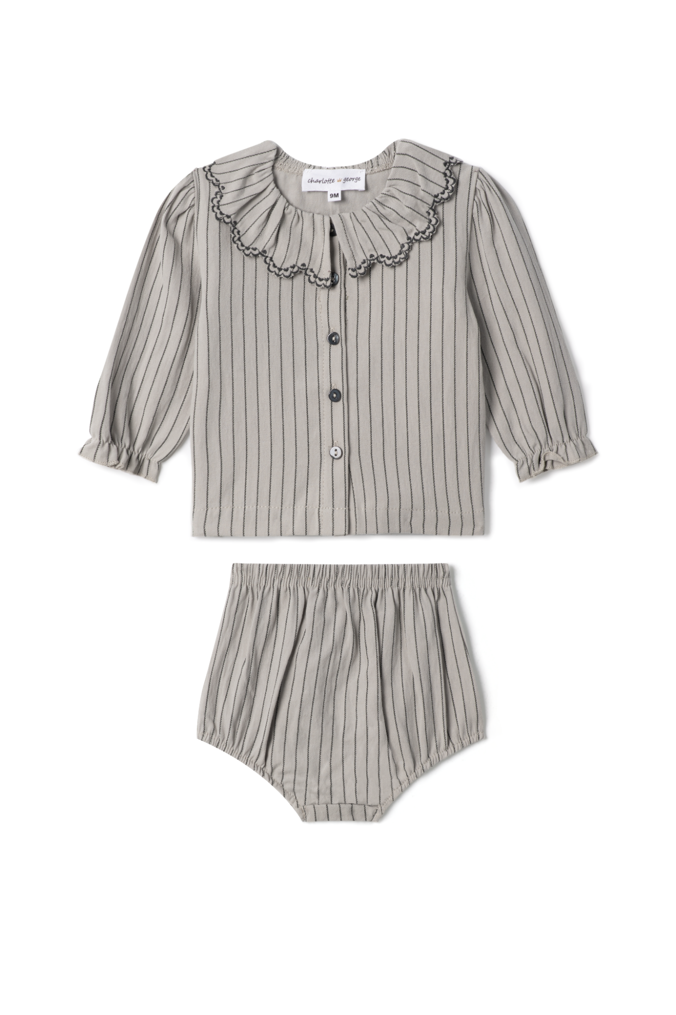Woven Stripped Set in Grey by Charlotte & George