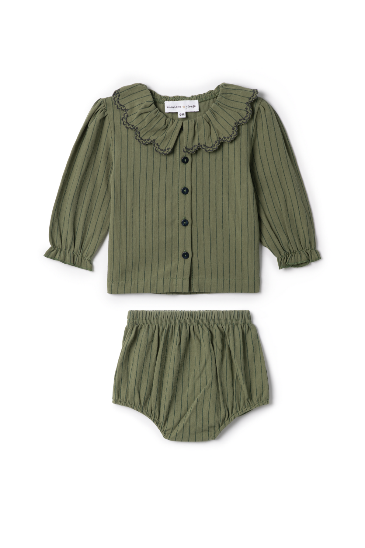 Woven Stripped Set in Sage by Charlotte & George