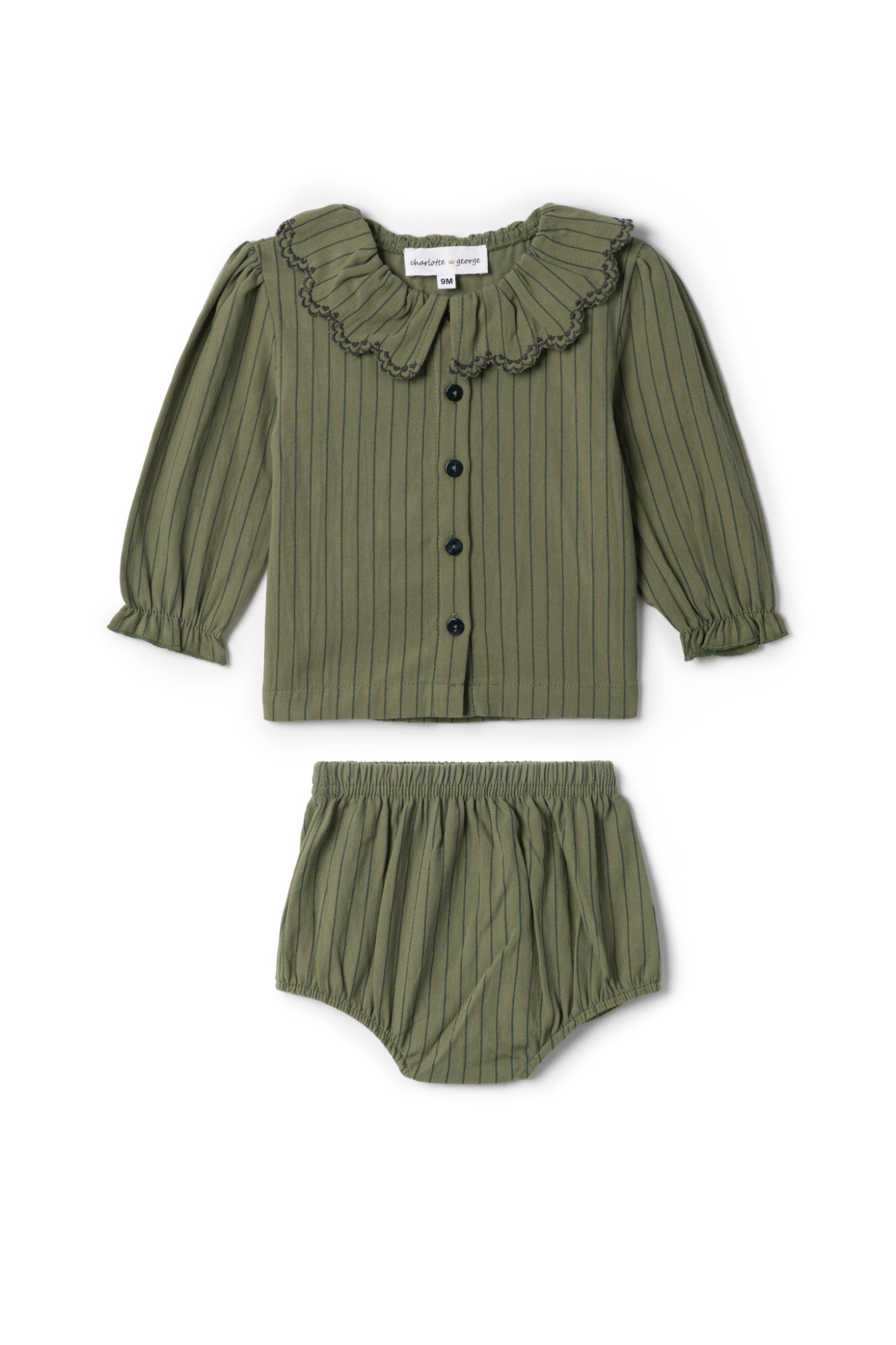 Woven Stripped Set in Sage by Charlotte & George