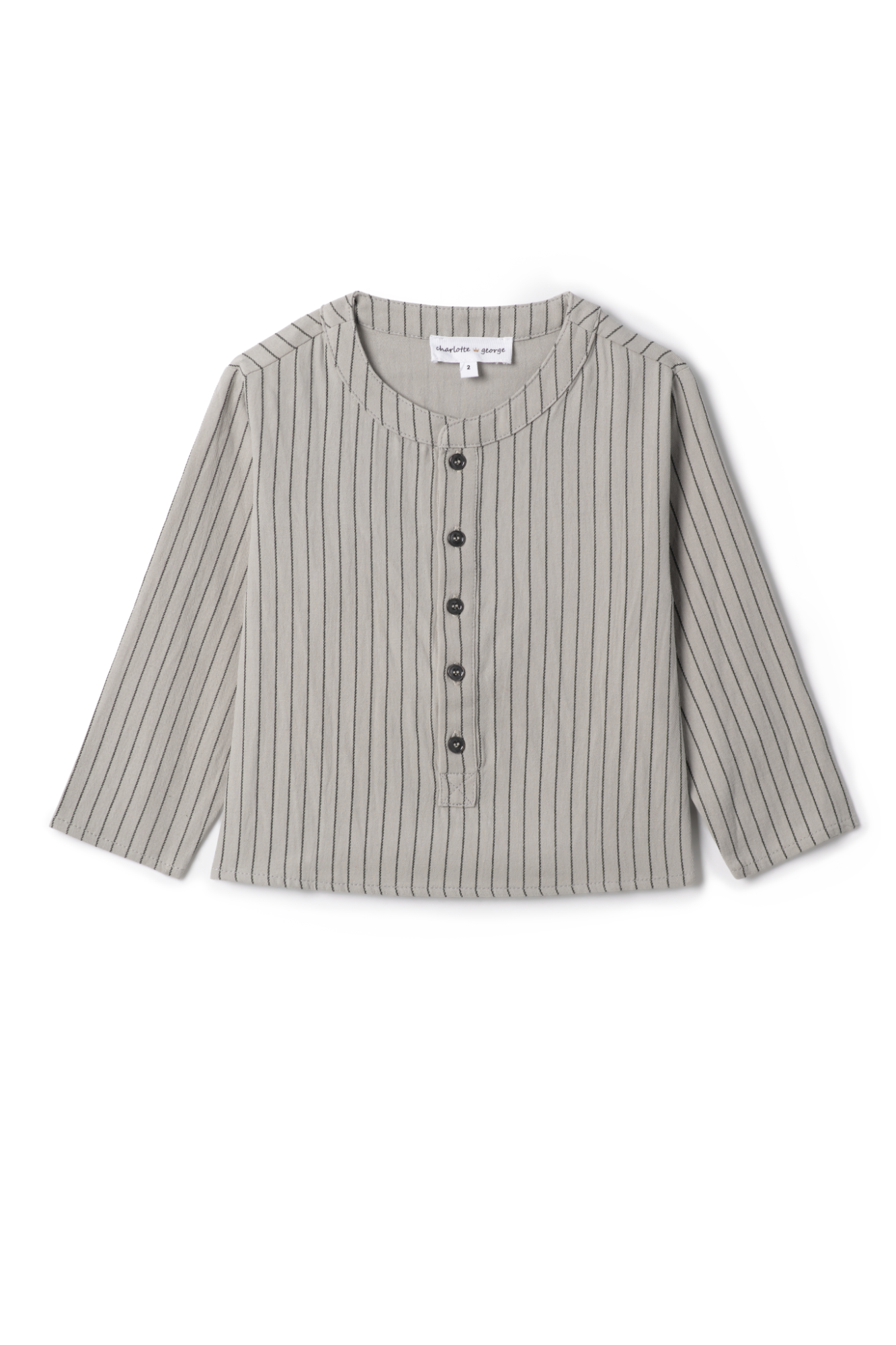 Woven Stripped Shirt in Grey by Charlotte & George