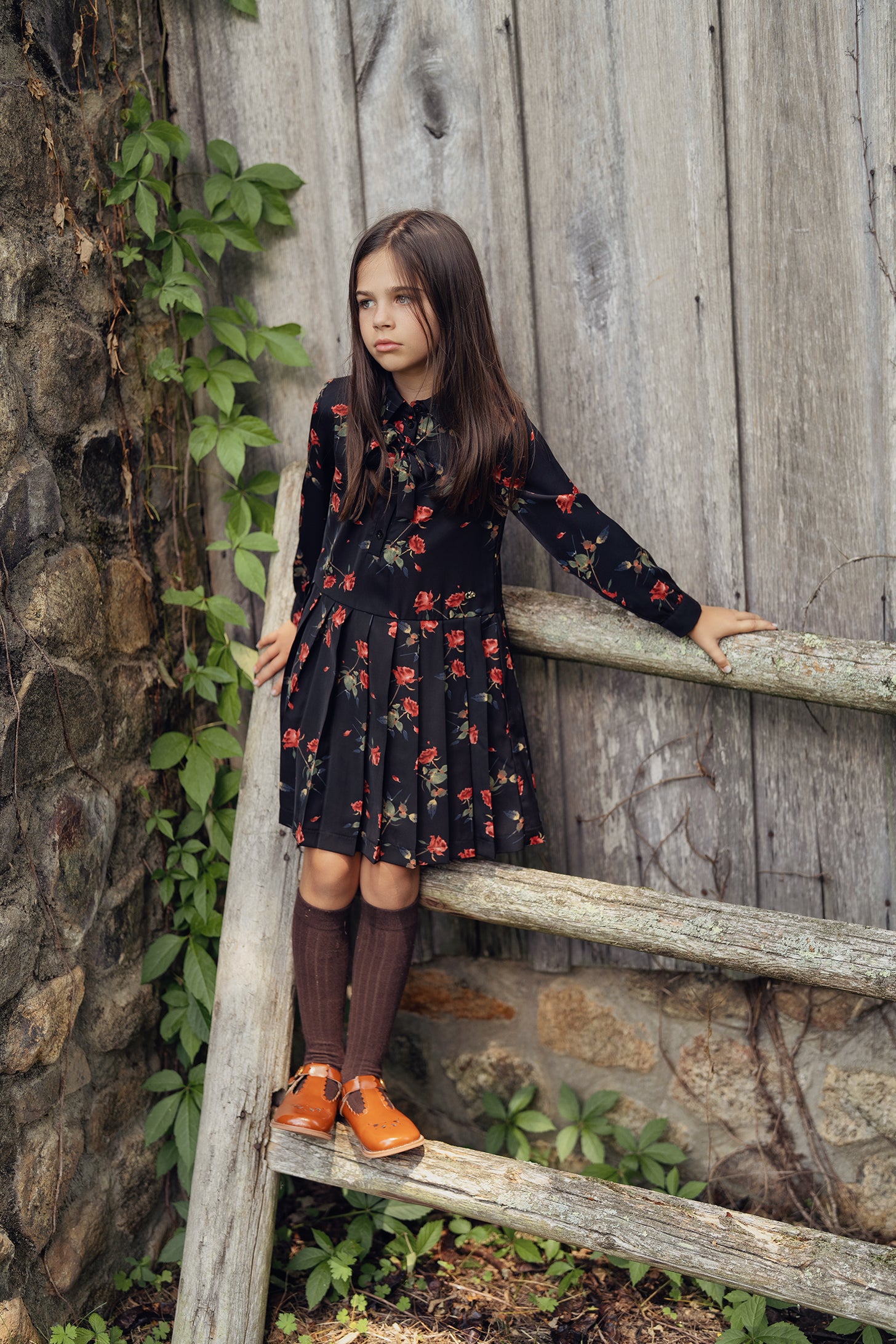 Woven Rose Print Dress in by Clô