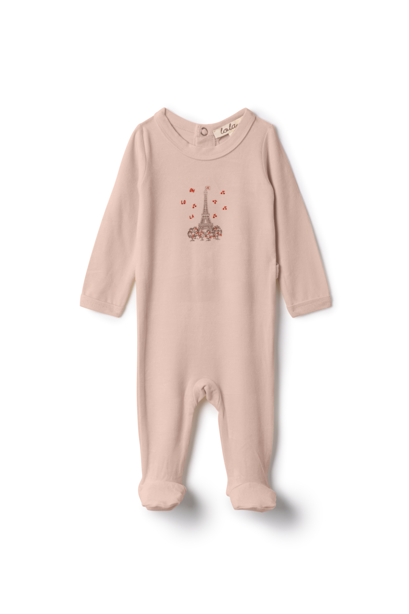 Eiffel Tower Print Onesie in Pale Pink by Lola