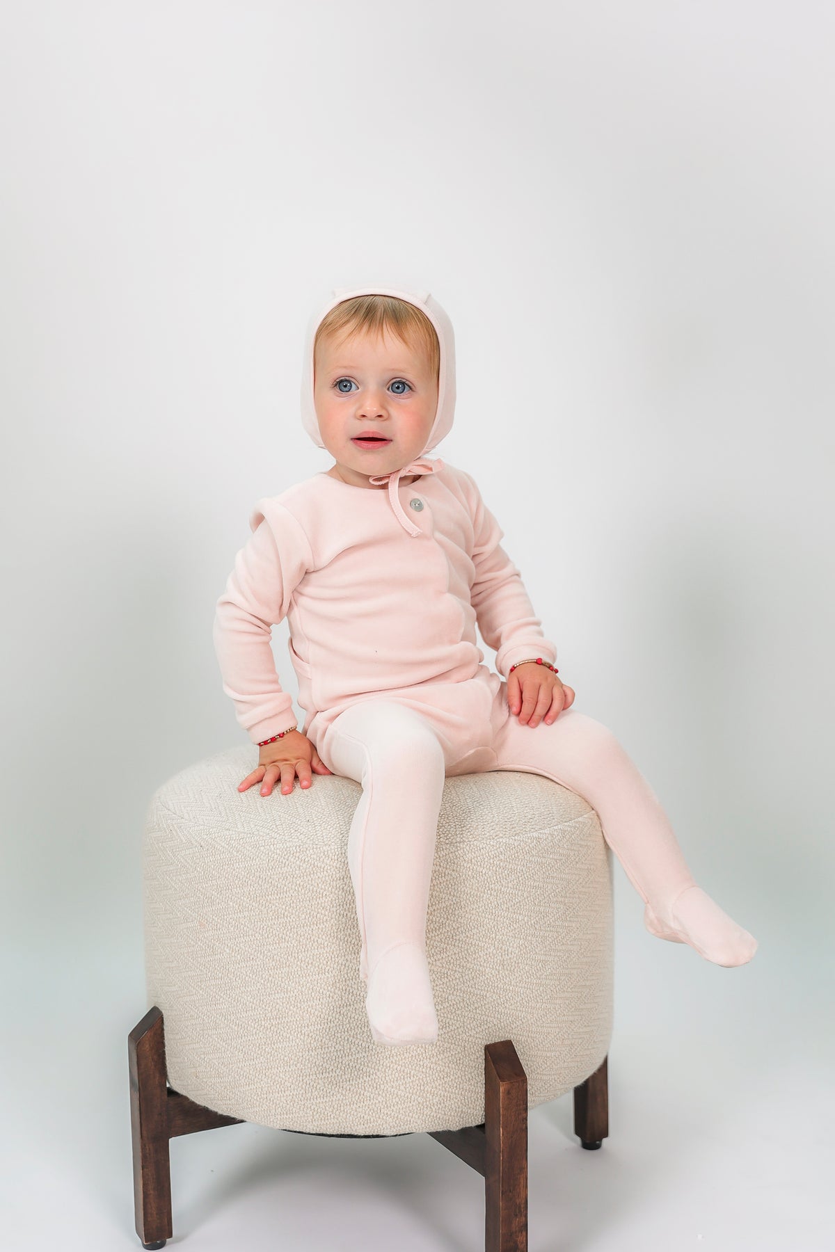 Cotton Velour Scallop Onesie in Off White by Fragile