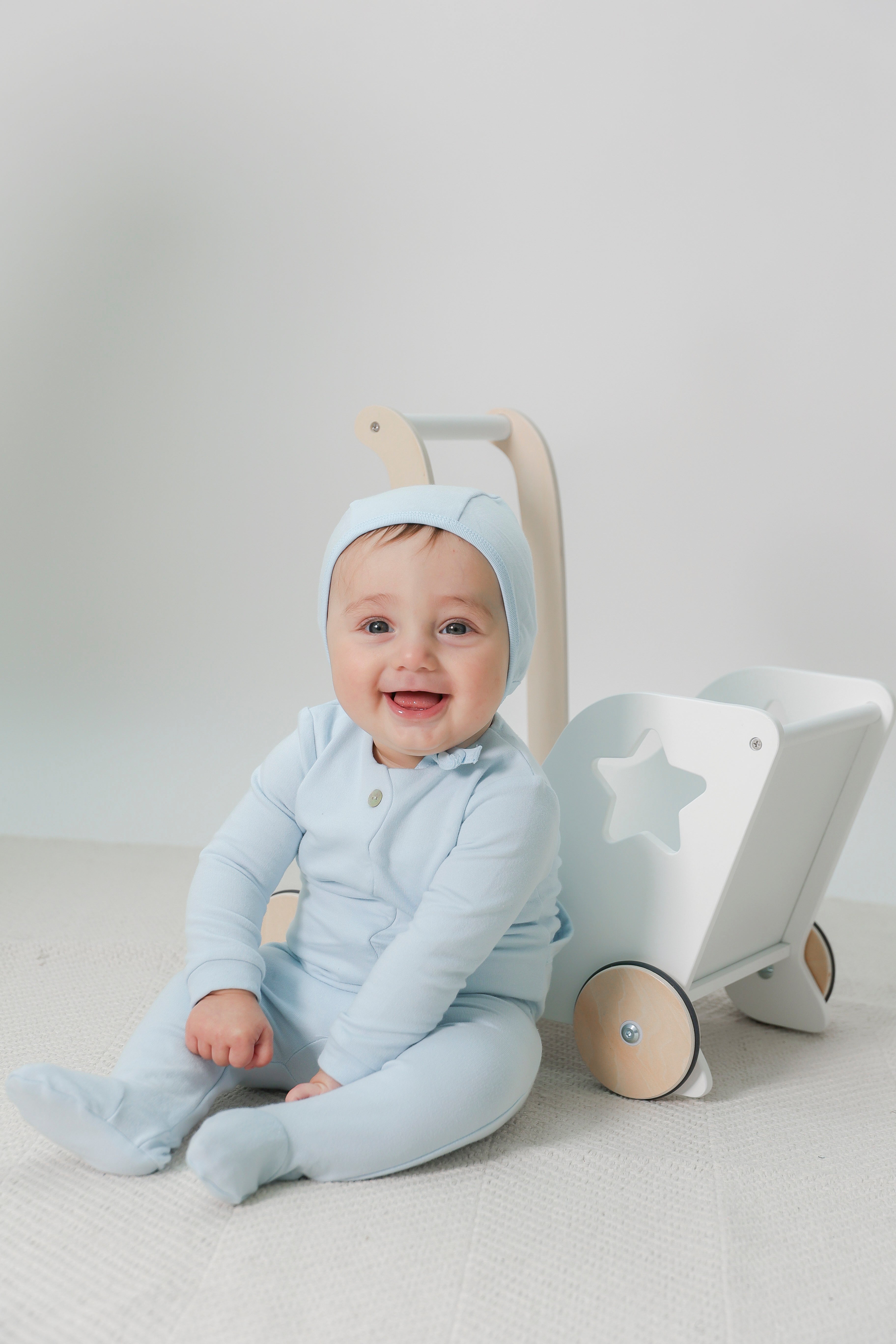 Cotton Scallop Onesie in Baby Pink by Fragile
