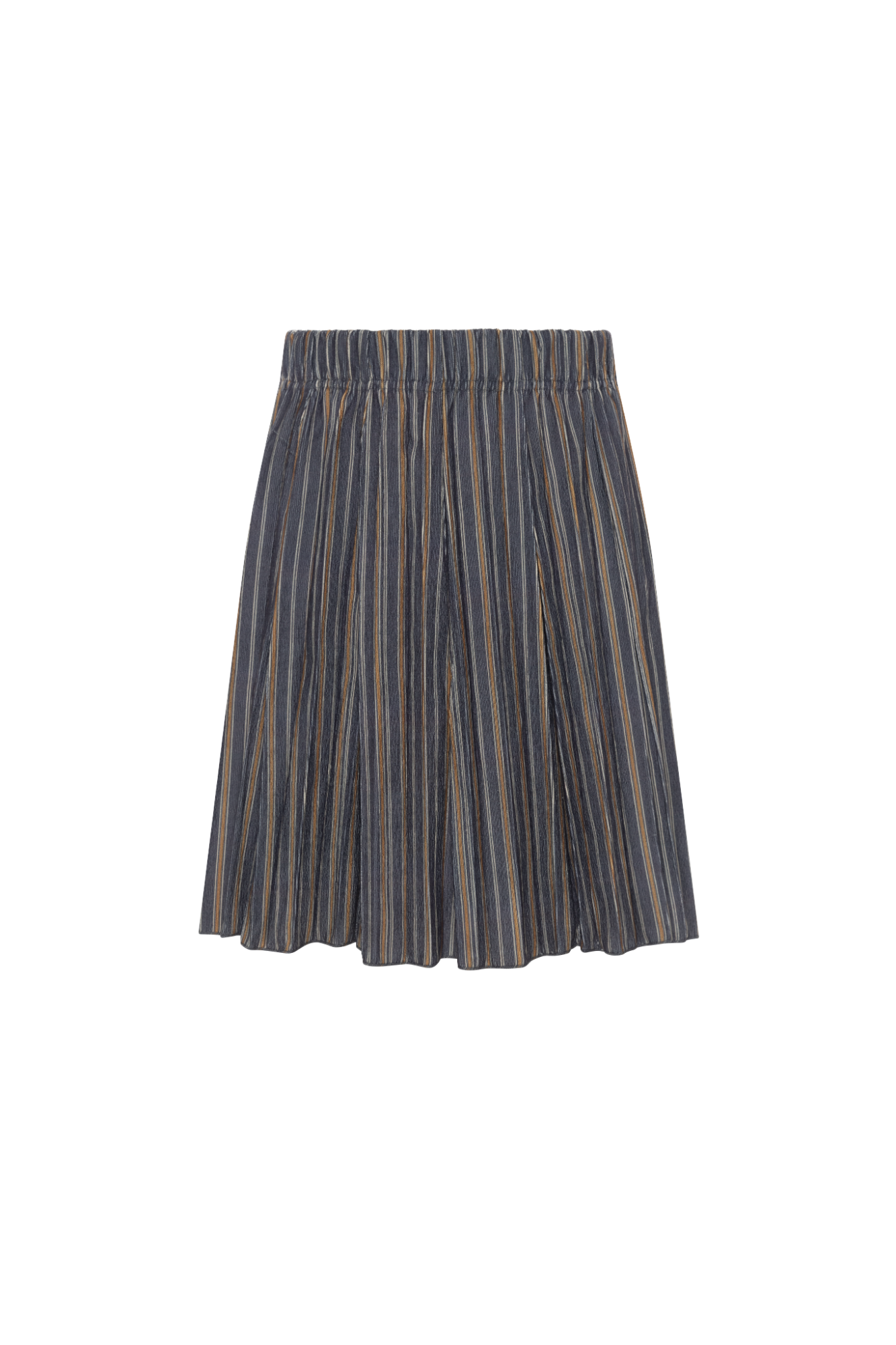 Stripe Corduroy Crinkle Pleating Skirt in Grey by FYI