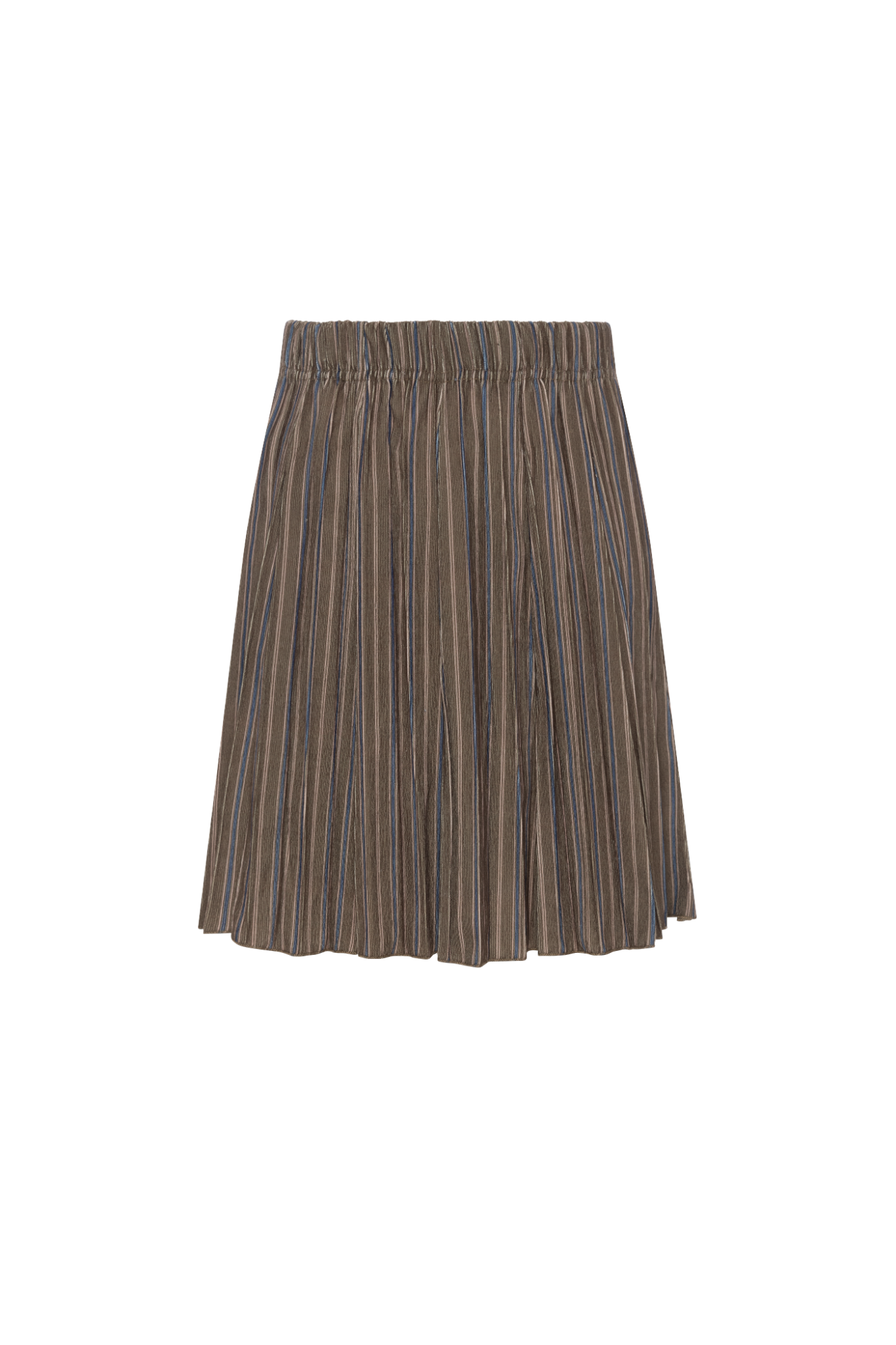 Stripe Corduroy Crinkle Pleating Skirt in Olive by FYI